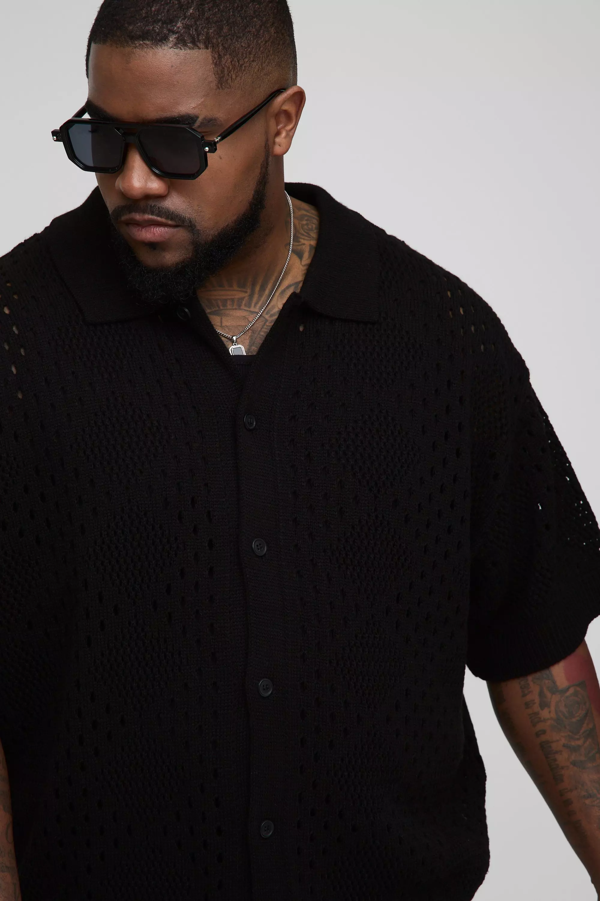 Grande taille - Chemise en maille, Black autre image