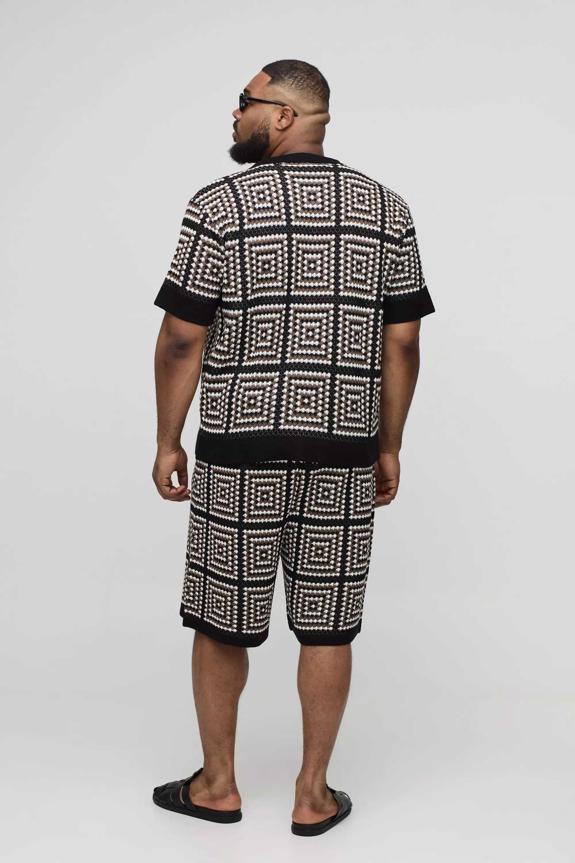 Plus gehäkeltes Hemd & Shorts, Black alternatives Bild