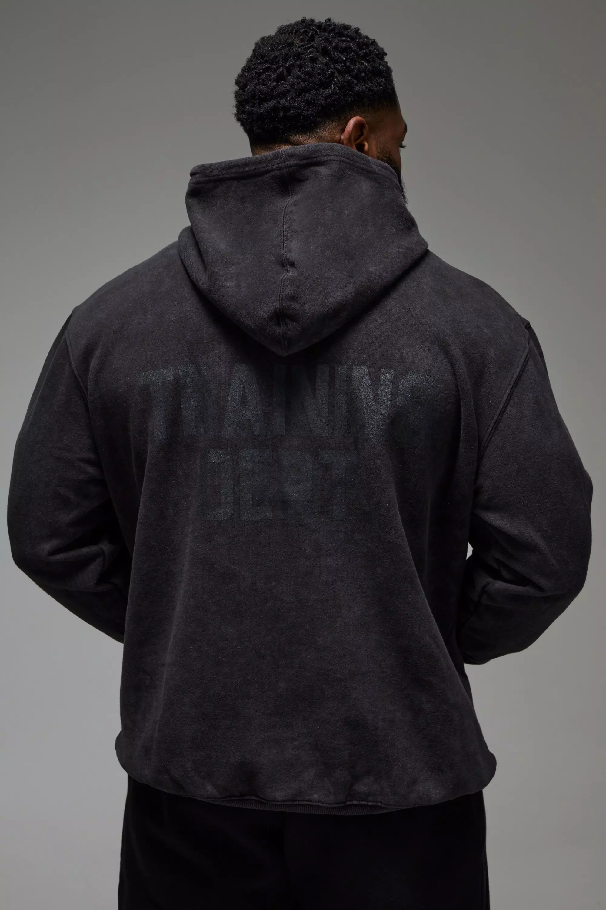 Felpa Squadrata Slavata Man Active Training Dept, Black immagine alternativa