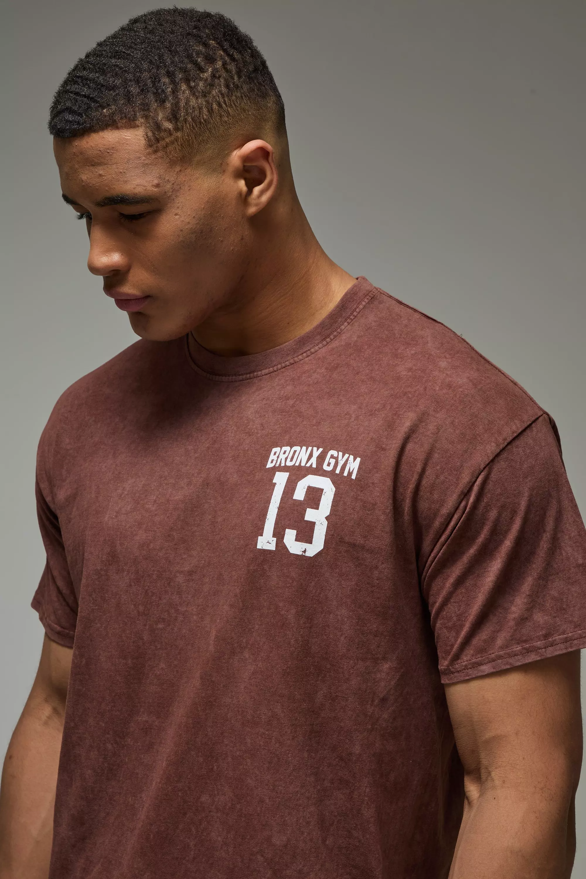 Man Active Bronx Workout Oversized Washed T-shirt | boohooMAN USA