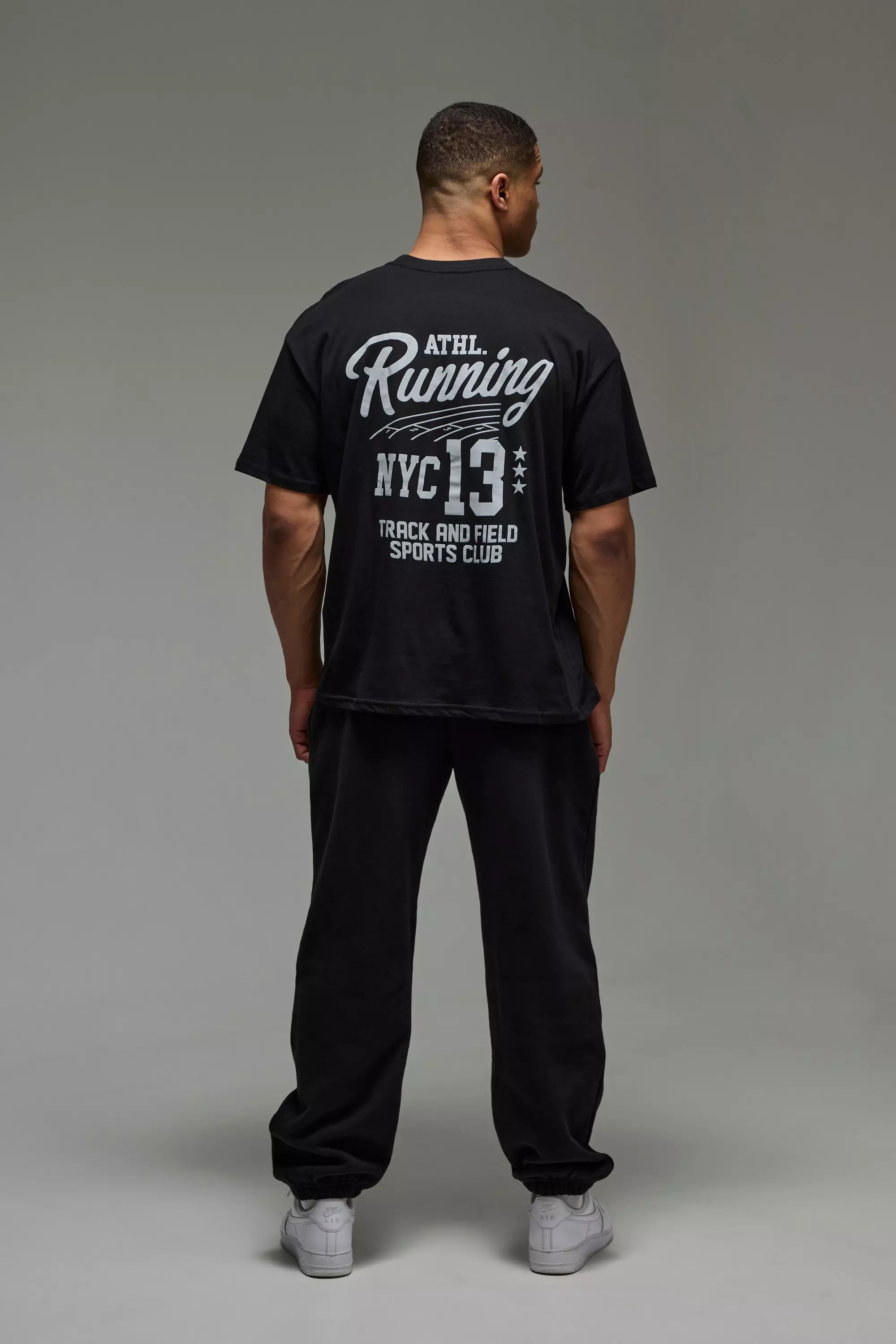 Black Man Active Running Athletics Oversized T-shirt alternative image