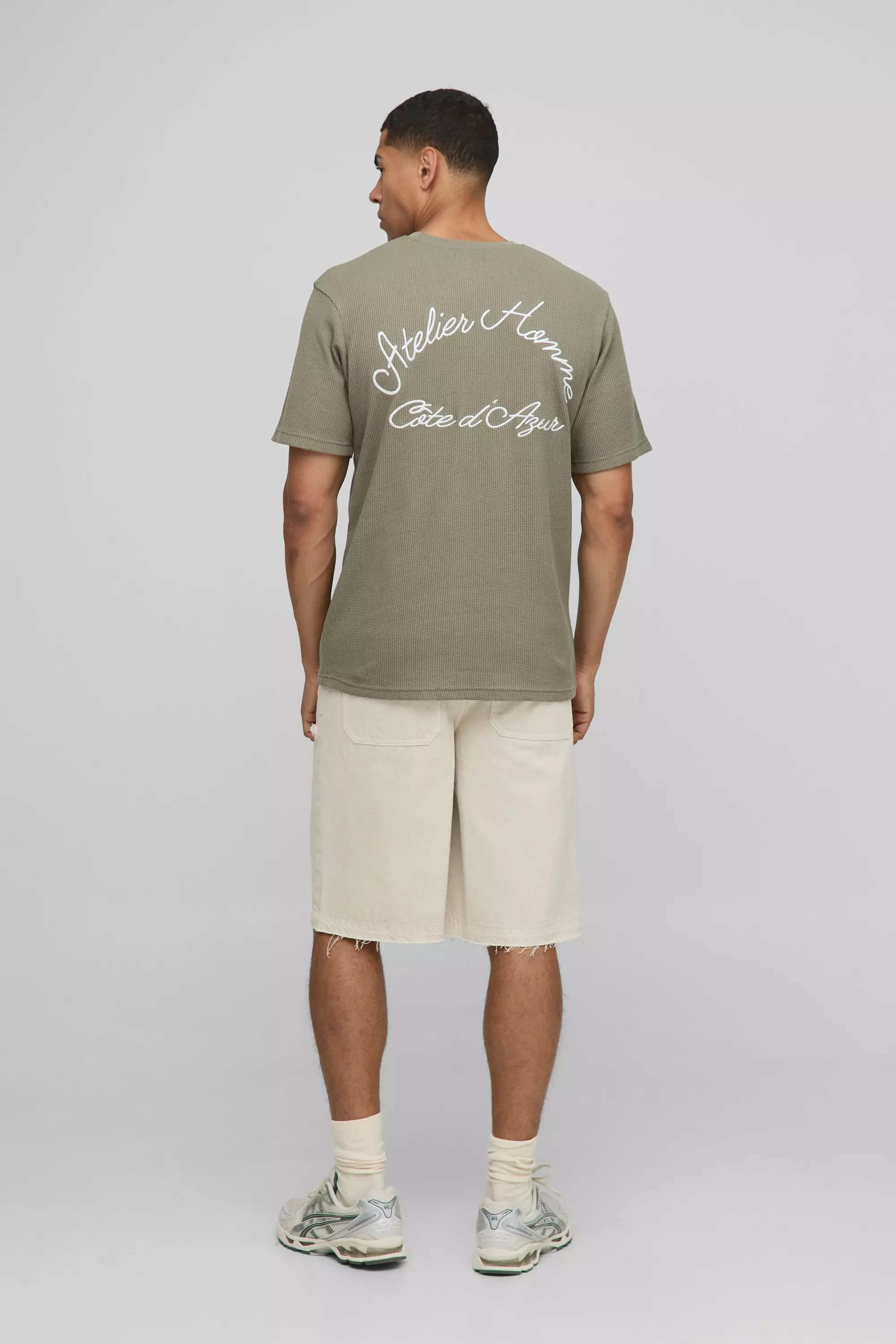Regular Fit Homme Embroidered Pocket Waffle T-Shirt | boohooMAN USA