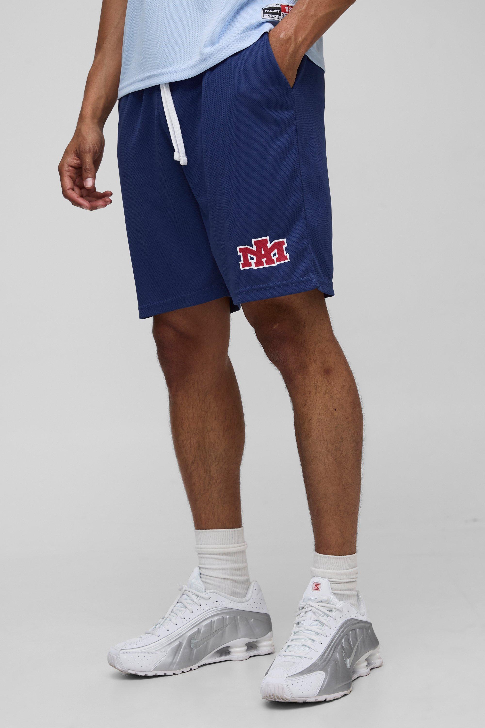 Relaxed Mid Length Mesh Shorts | boohooMAN USA