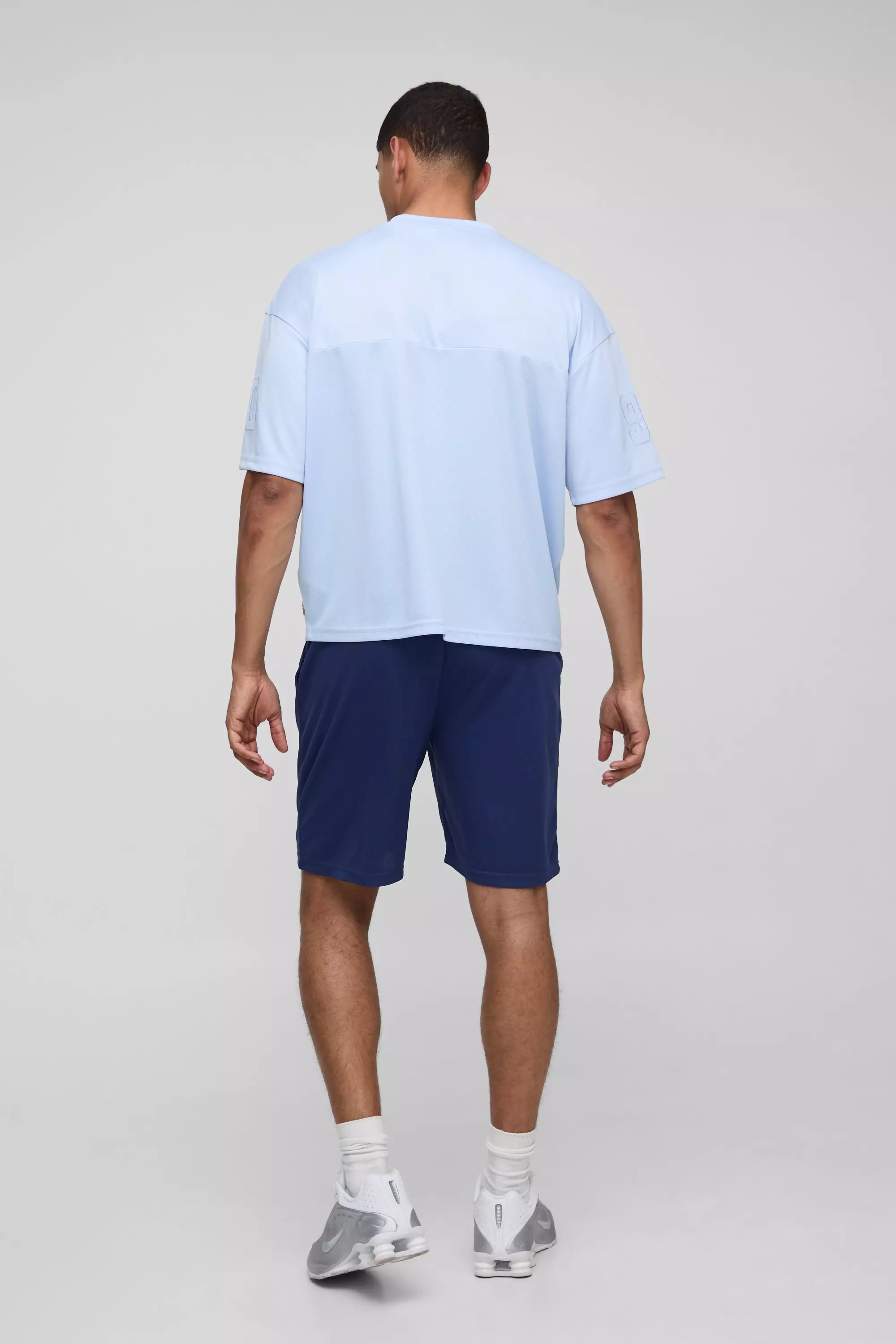 Relaxed Mid Length Mesh Shorts | boohooMAN USA