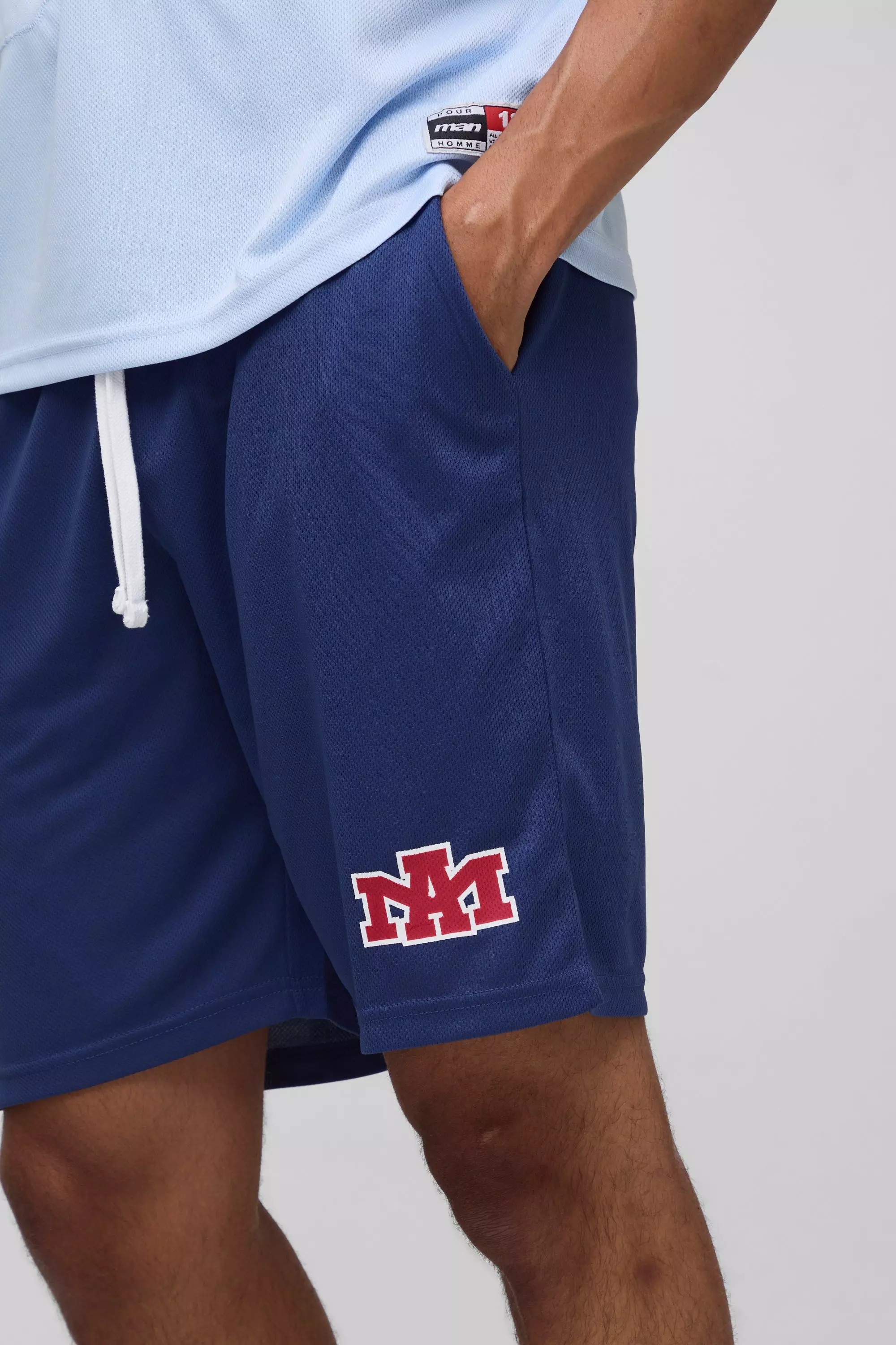 Relaxed Mid Length Mesh Shorts | boohooMAN USA