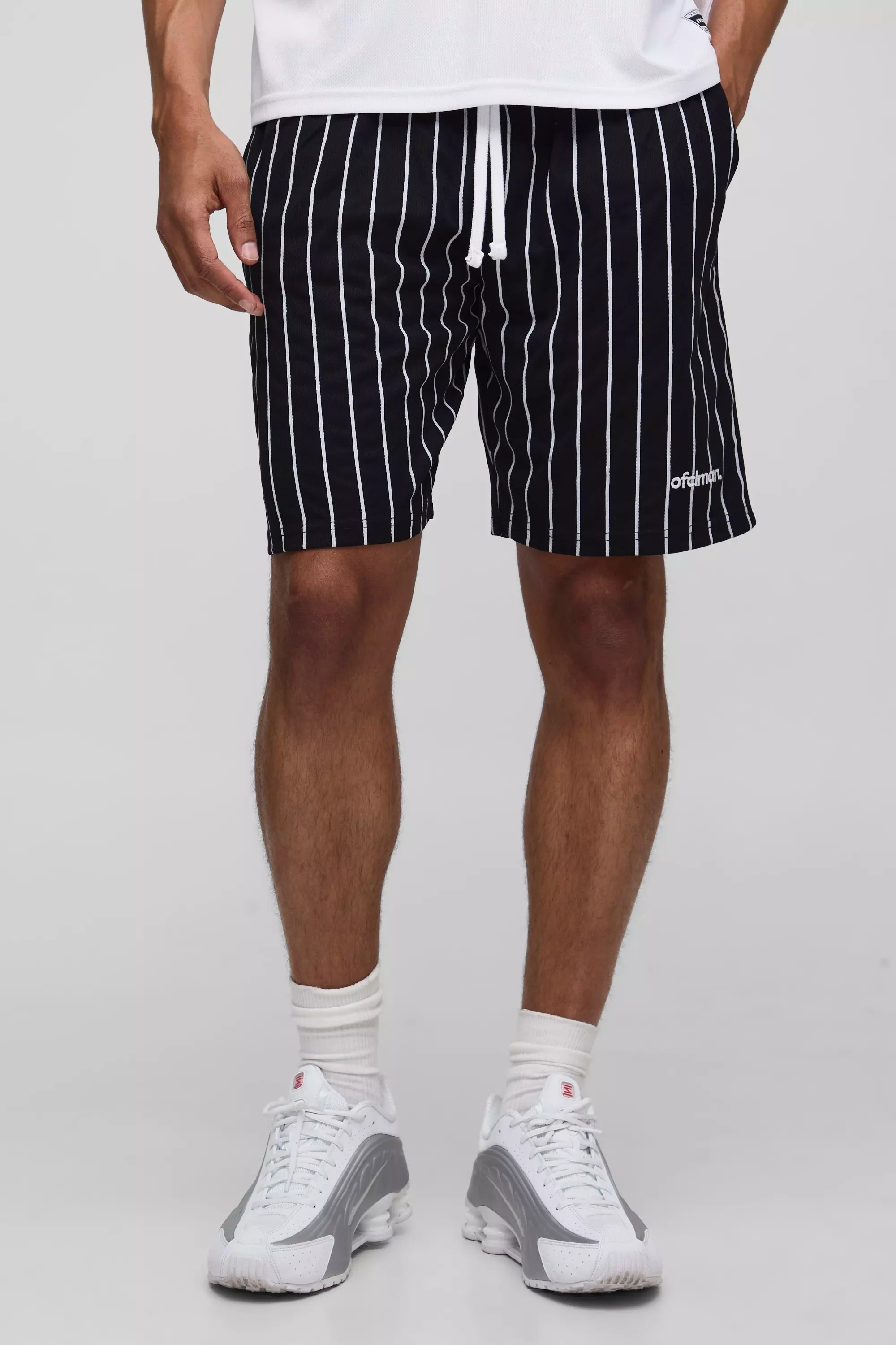 Relaxed Jersey OFCL Embroidered Mesh Shorts Black