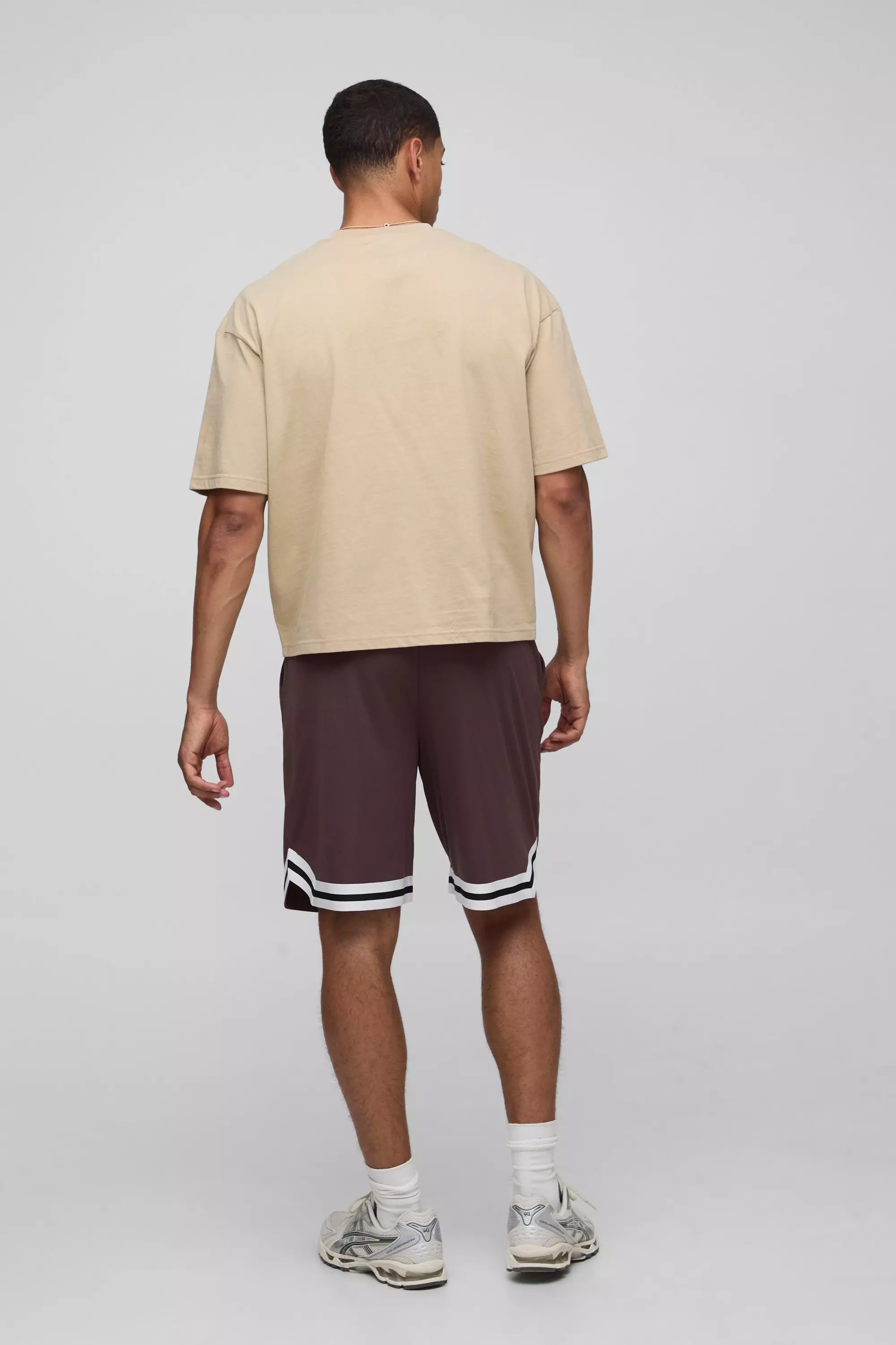 Oversized Boxy Graphic T-shirt And Basketball Short Set | boohooMAN USA