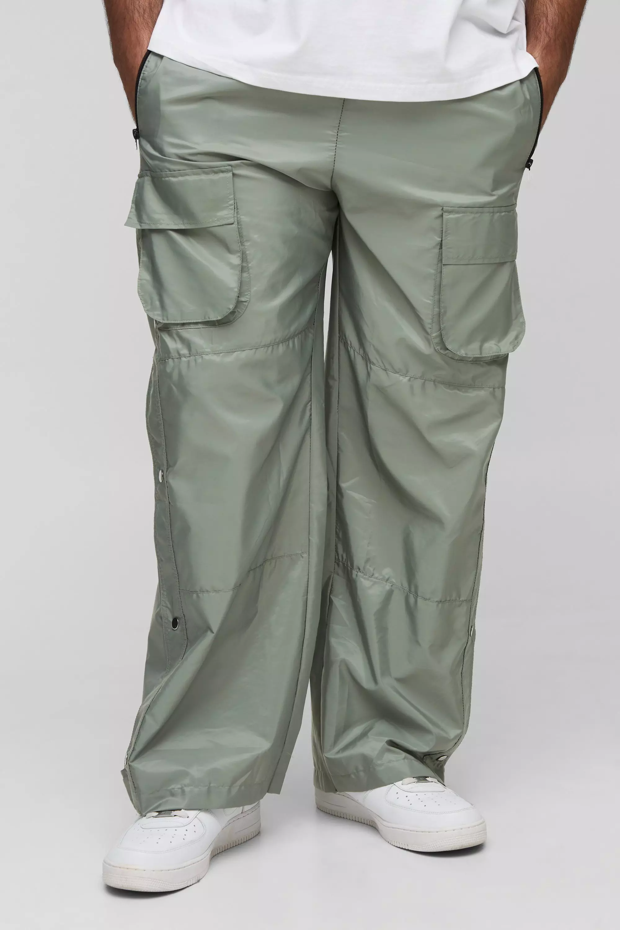 Plus Elasticated Waist Relaxed Cargo Trousers Light khaki