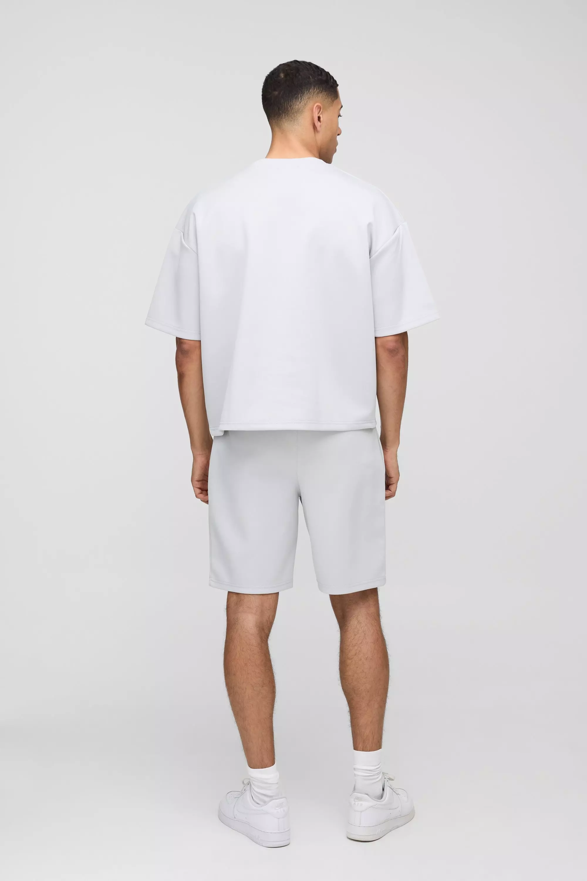 Oversized Boxy Scuba T-Shirt & Short Set | boohooMAN USA