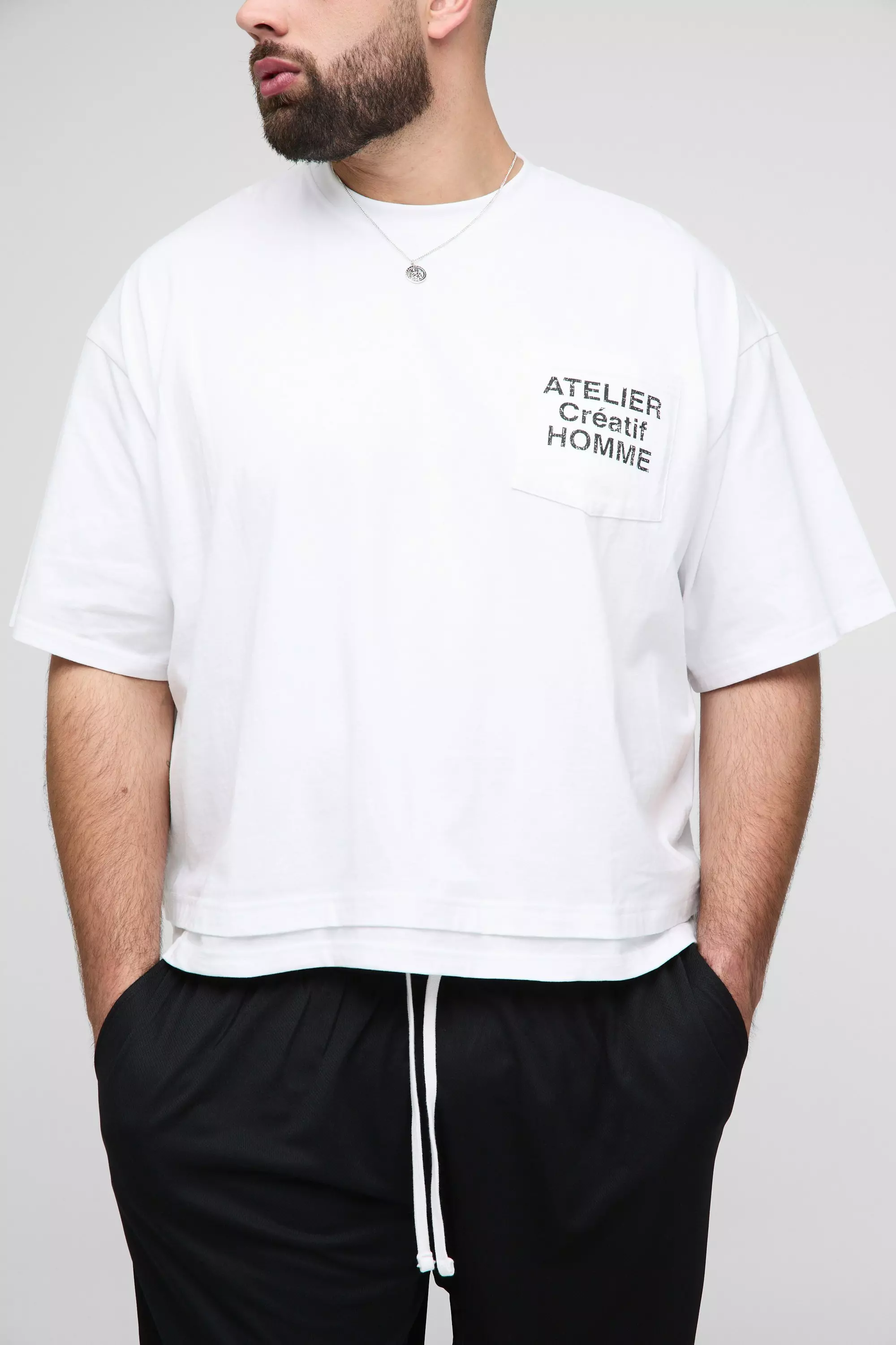 Plus Oversized Boxy Faux Layer T-Shirt & Shorts Set | boohooMAN USA