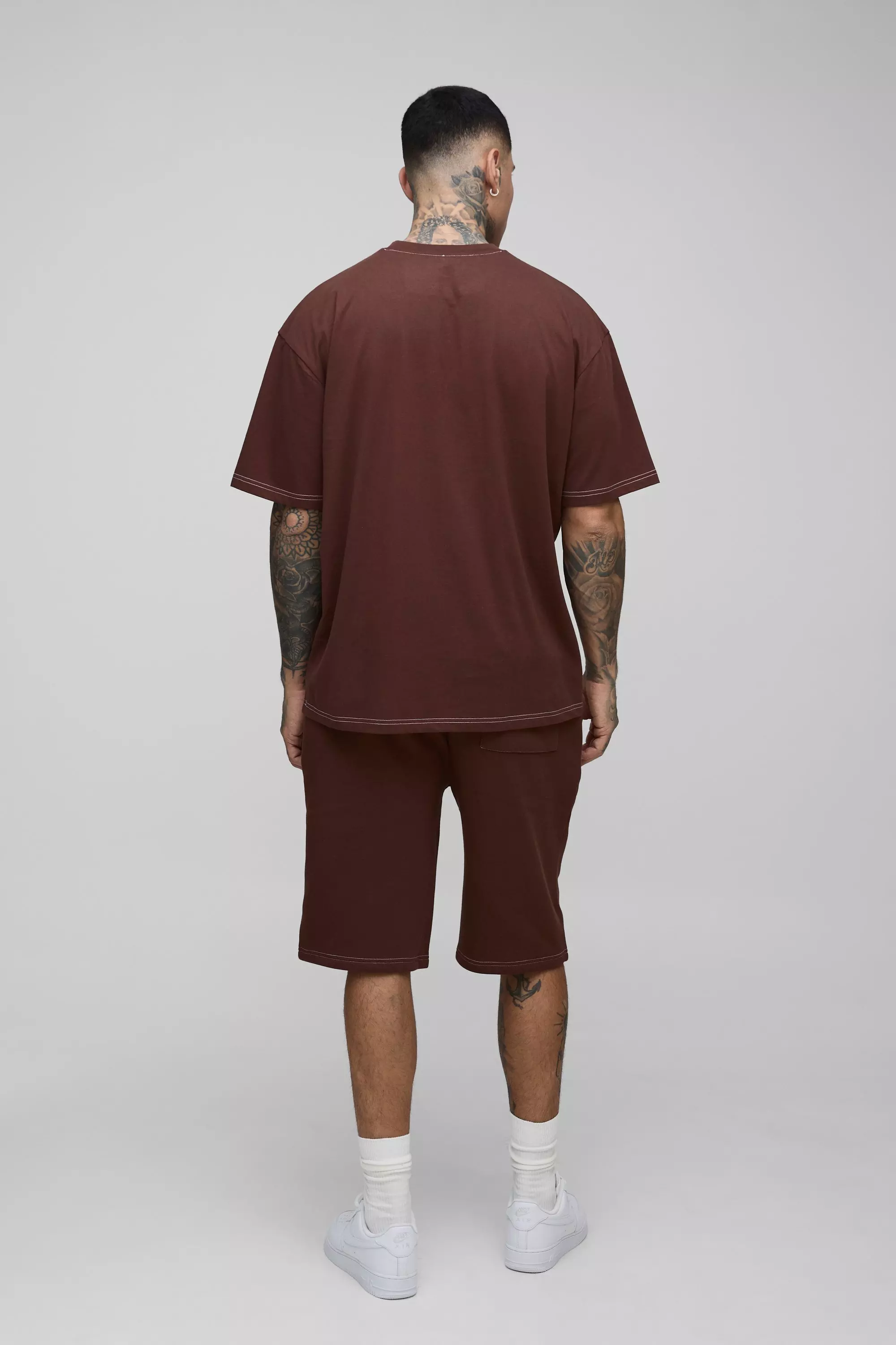 Tall - Ensemble oversize à imprimé Worldwide Cross, Chocolate autre image