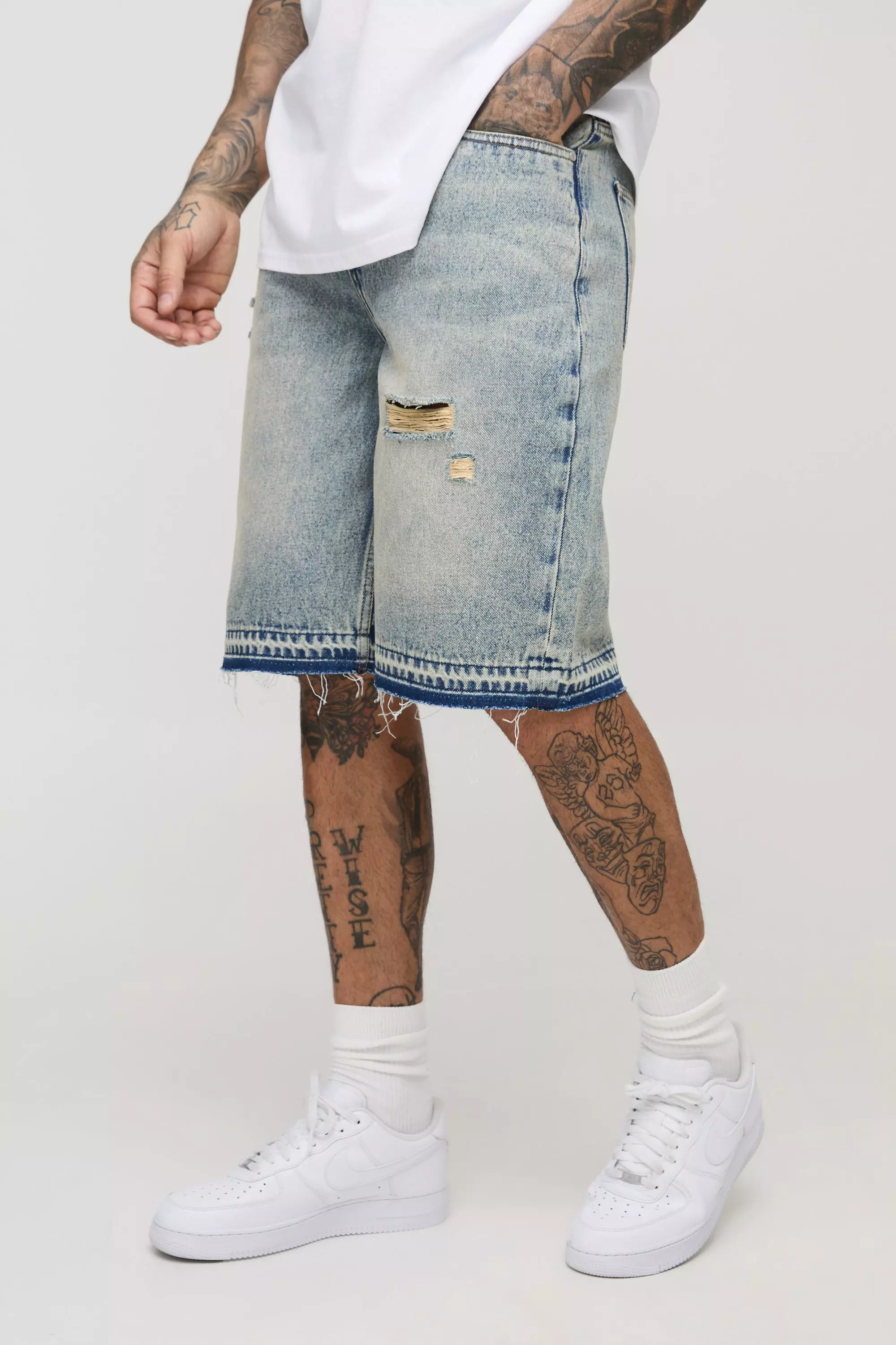 Tall - Short en jean à déchirures, Antique blue autre image