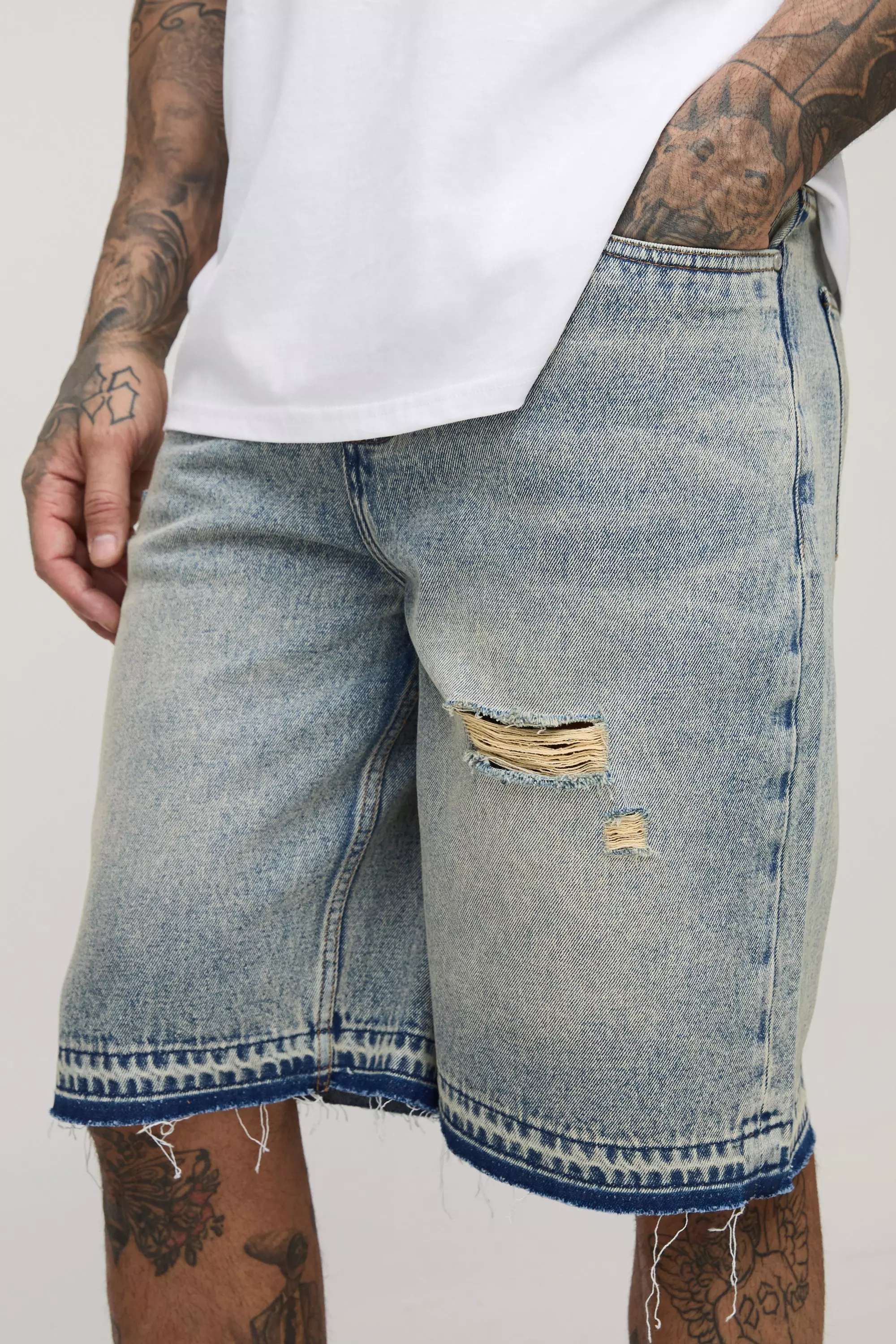 Tall - Short en jean à déchirures, Antique blue autre image