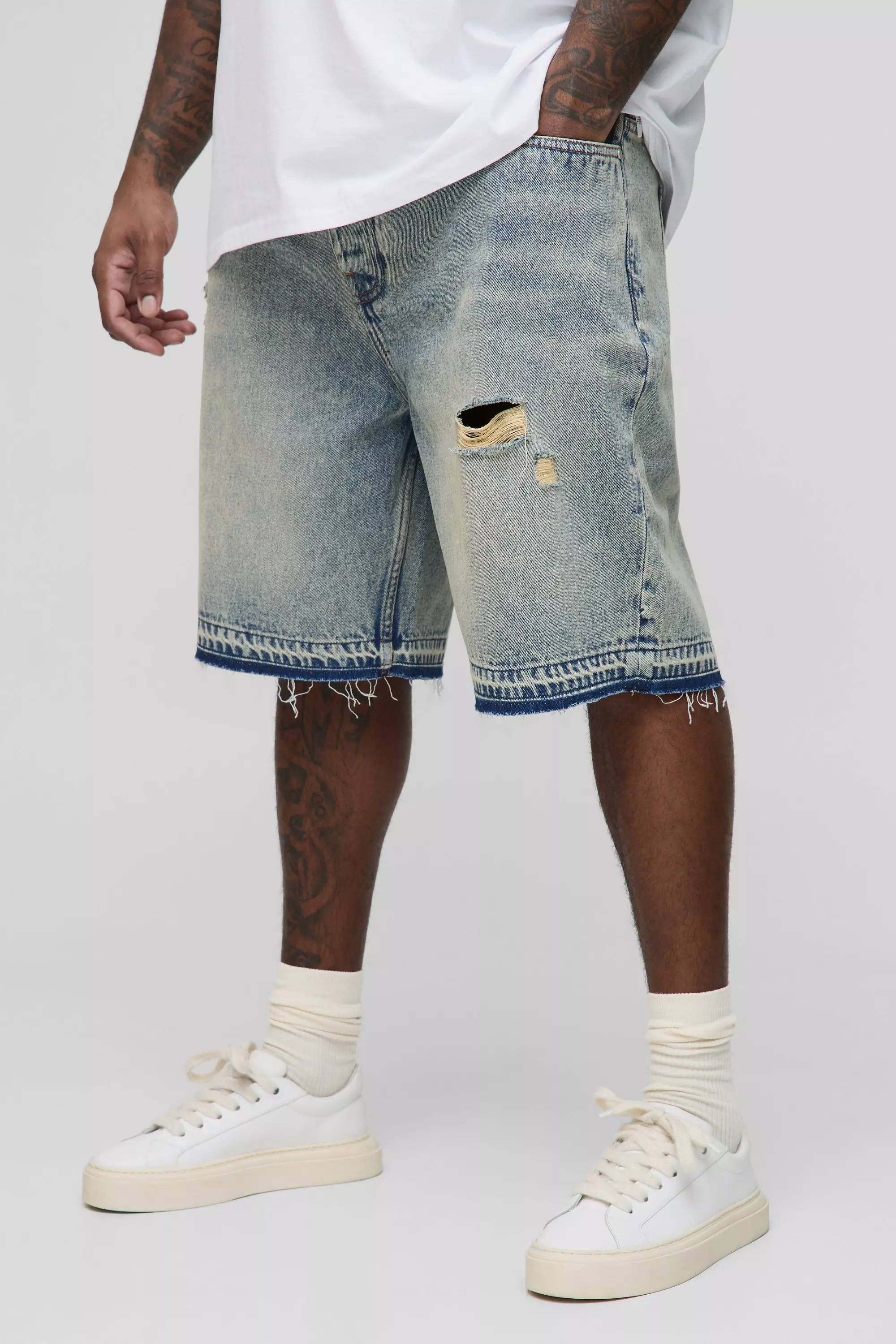 Grande taille - Short en jean à déchirures, Antique blue autre image
