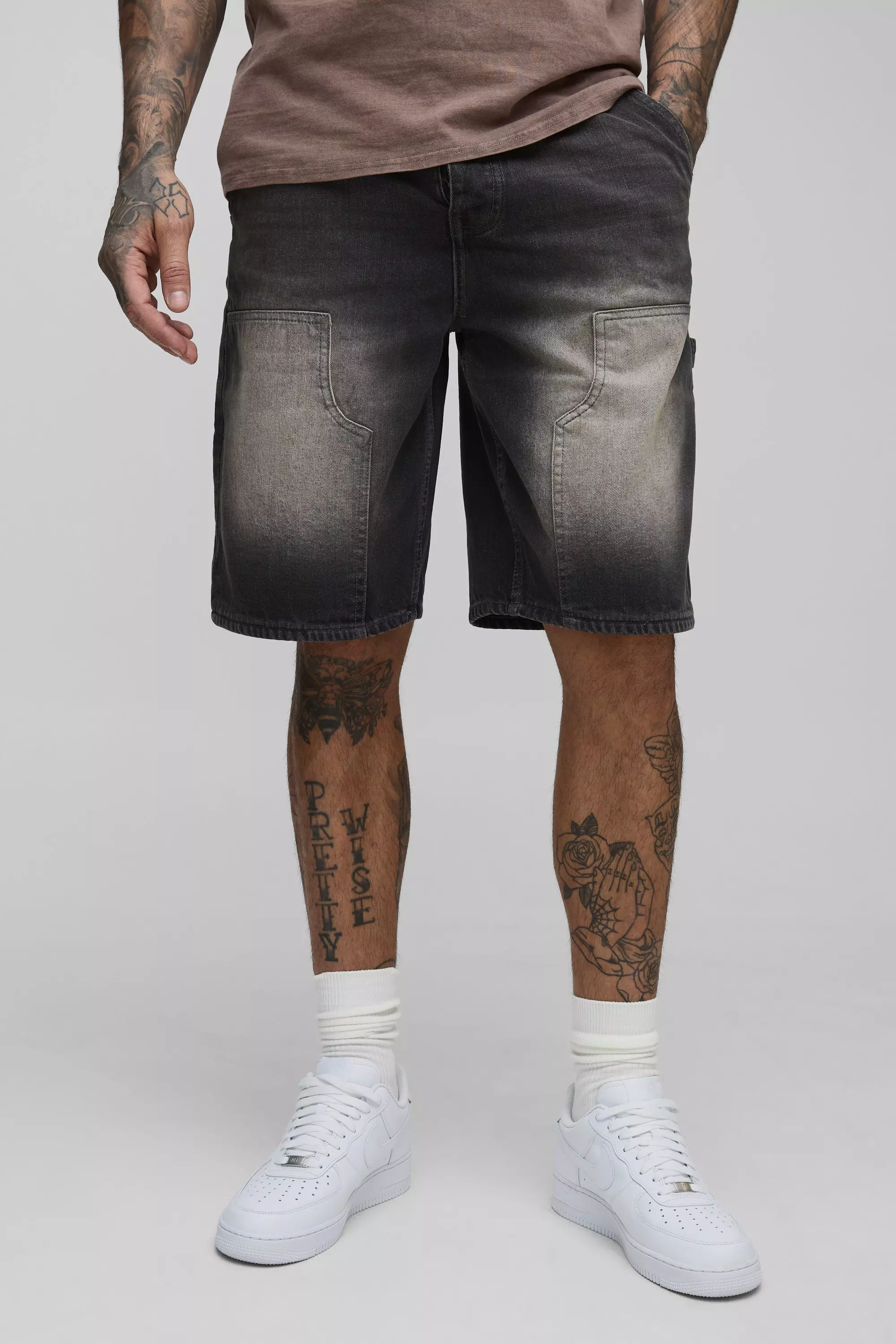 Mid grey Tall Washed Carpenter Denim Jorts alternative image