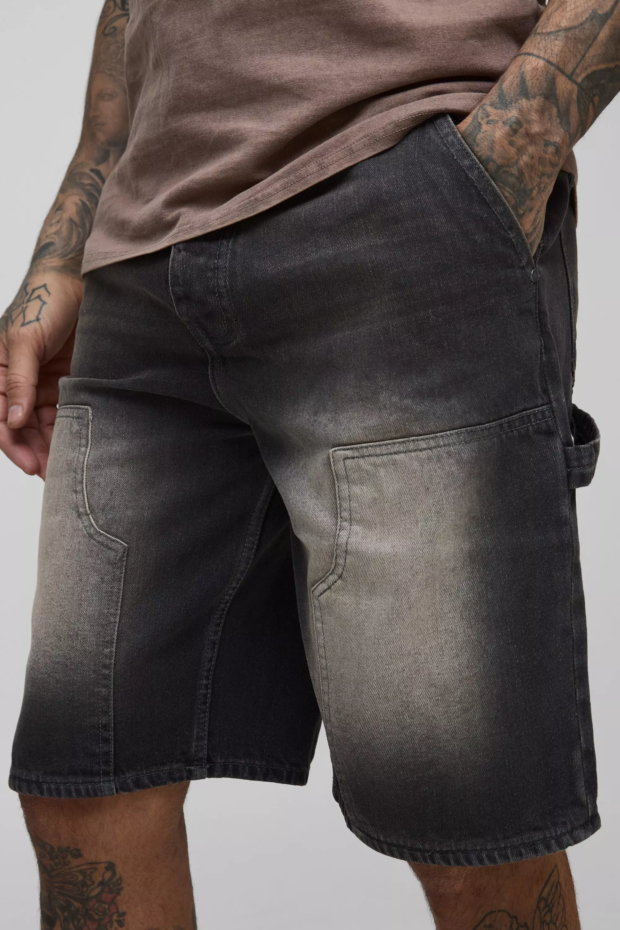 Mid grey Tall Washed Carpenter Denim Jorts alternative image