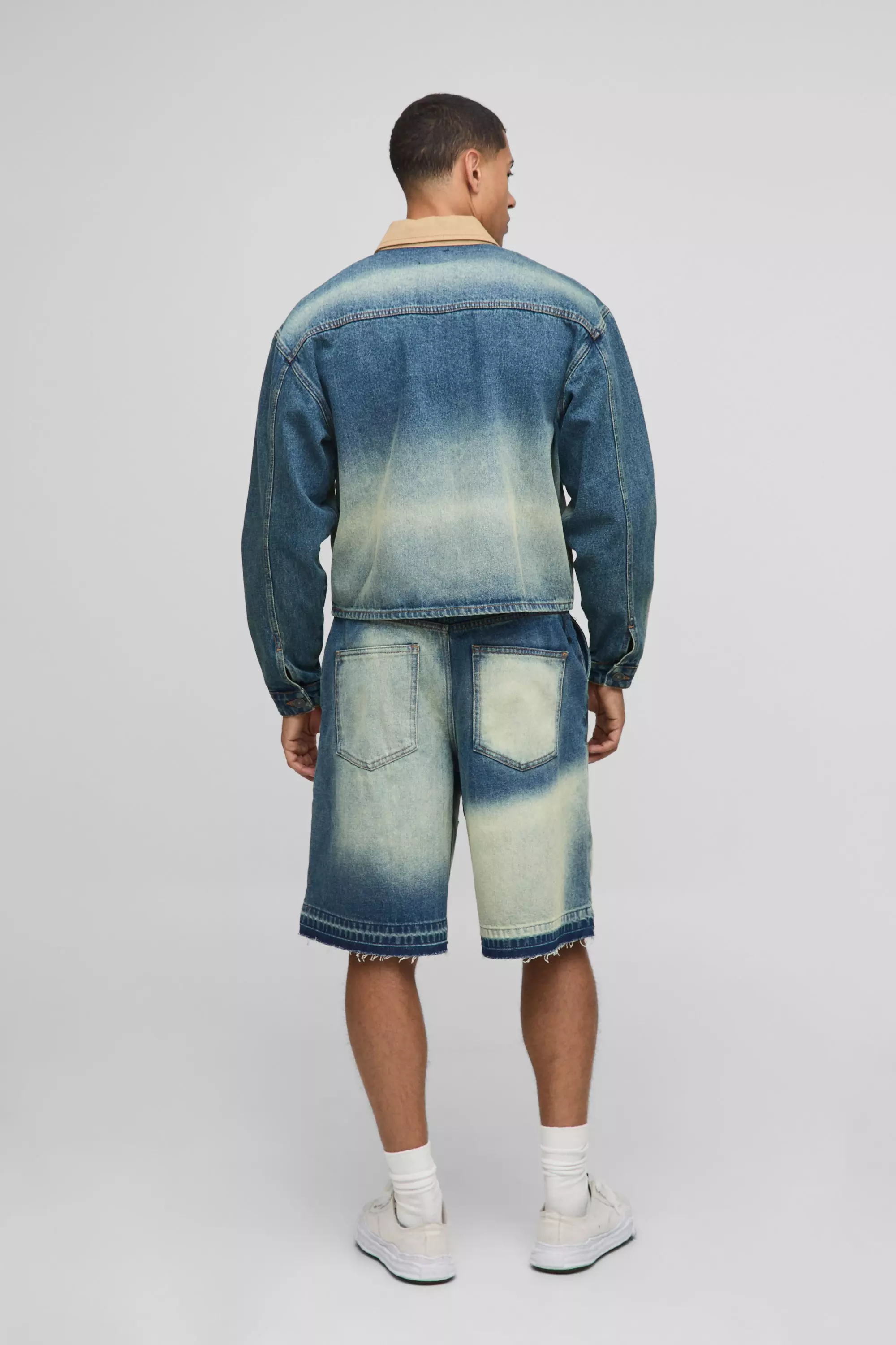 Oversized Boxy Extreme Washed Denim Jacket | boohooMAN USA