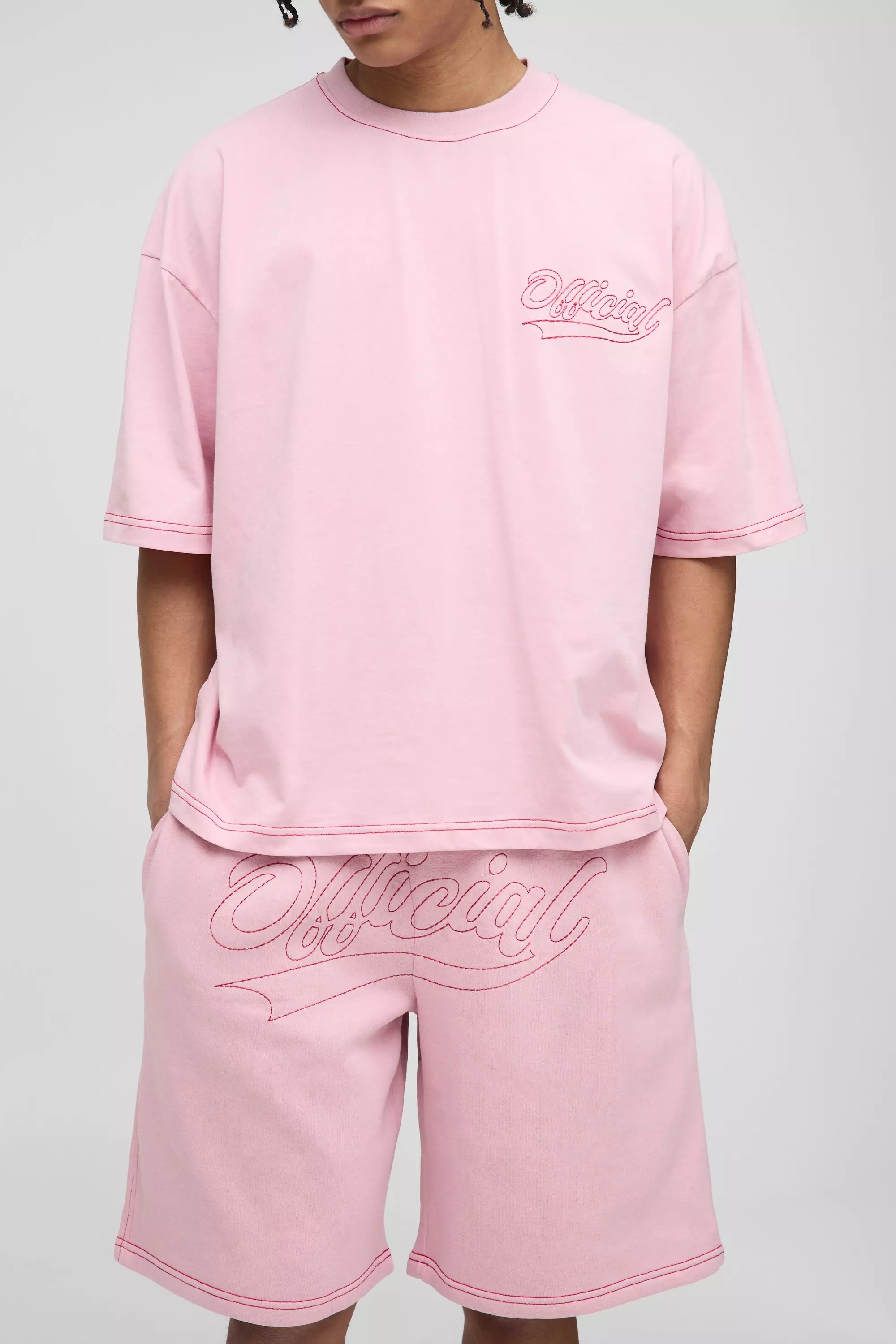 Oversized Boxy Official Contrast Stitch T-Shirt | boohooMAN USA
