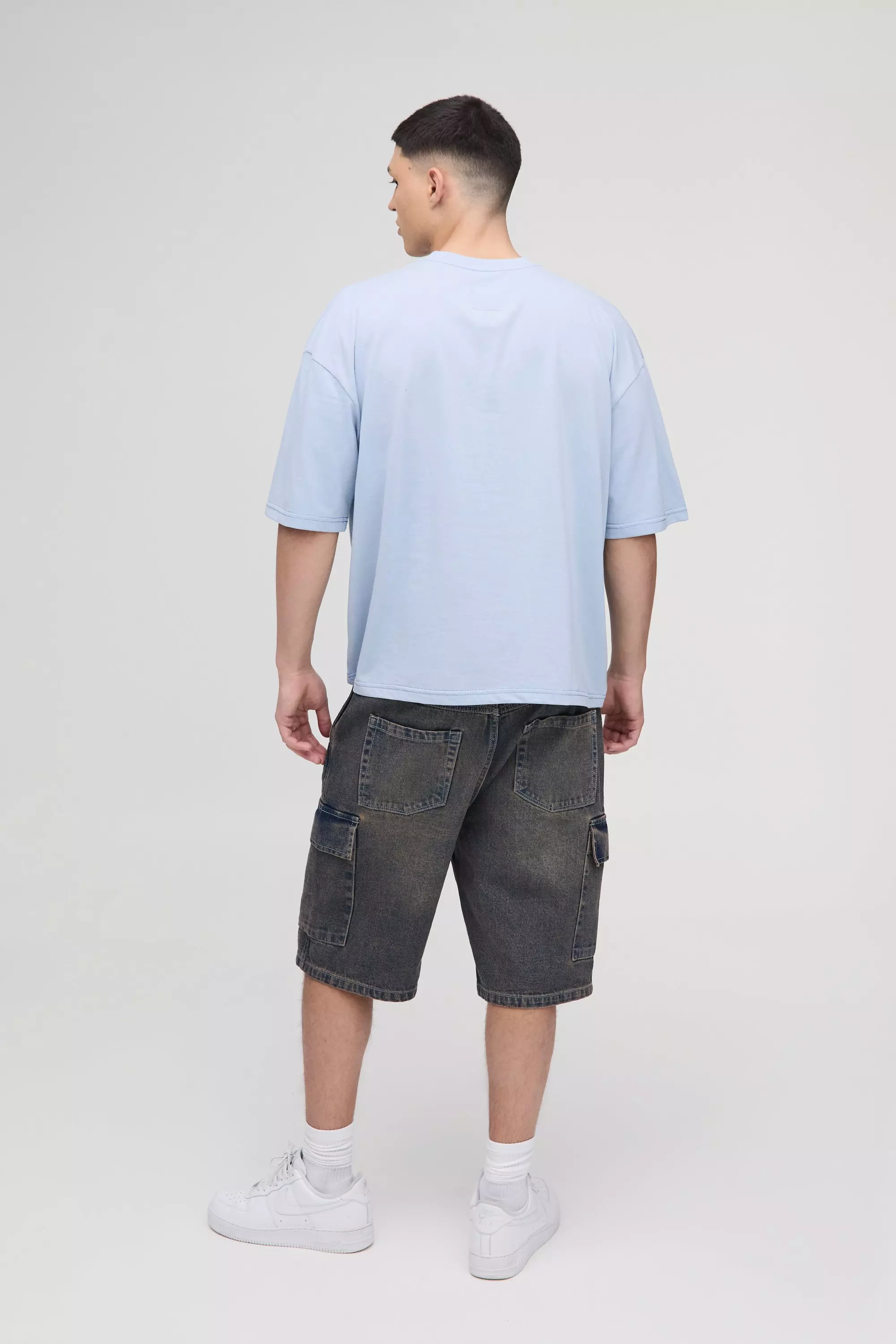 T-shirt oversize à coutures contrastantes - Official, Light blue autre image