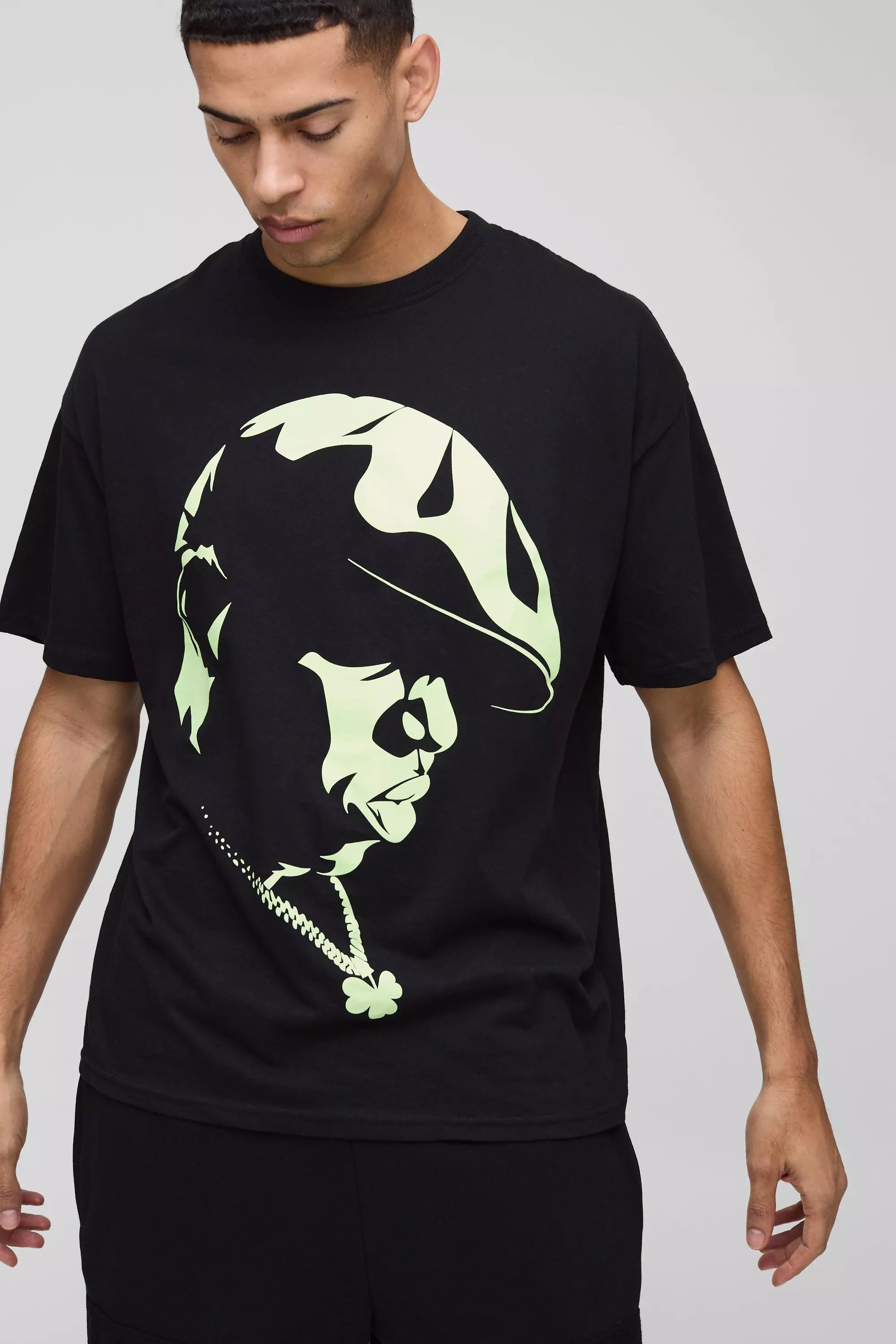 Black Oversized Biggie Clover Chain License T-Shirt alternative image