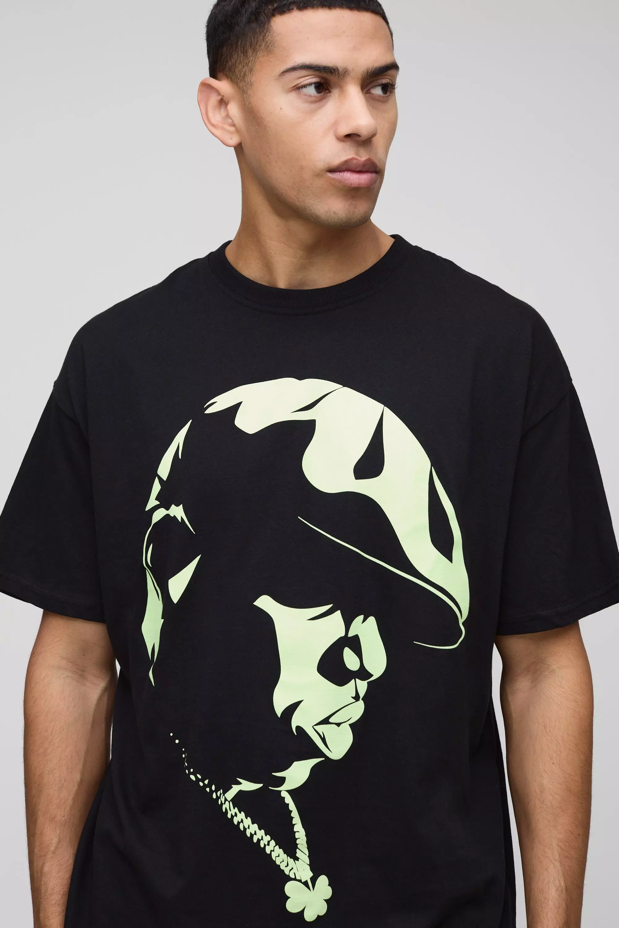 Black Oversized Biggie Clover Chain License T-Shirt alternative image