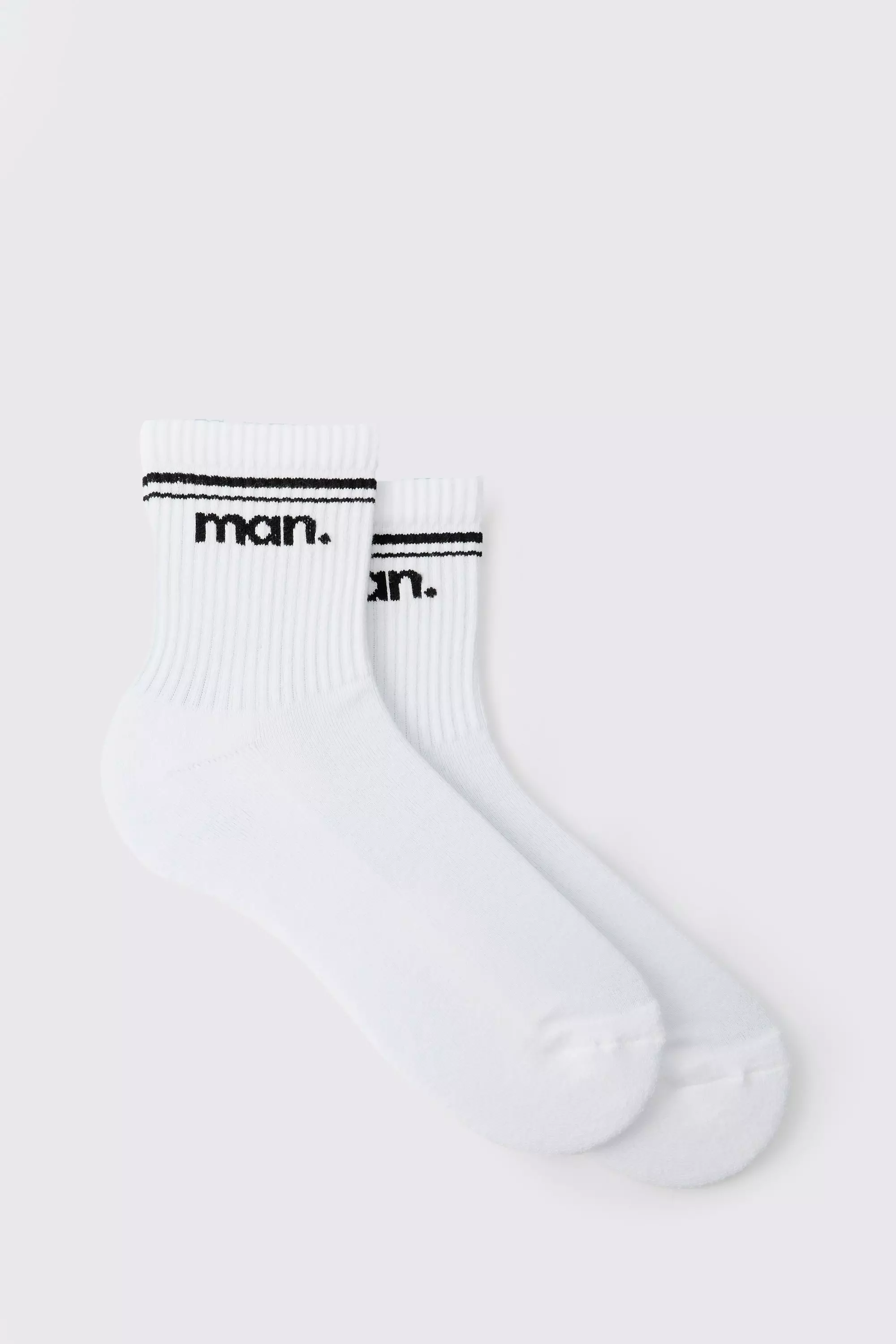 Chaussettes à col ras du cou et rayures - MAN, White autre image