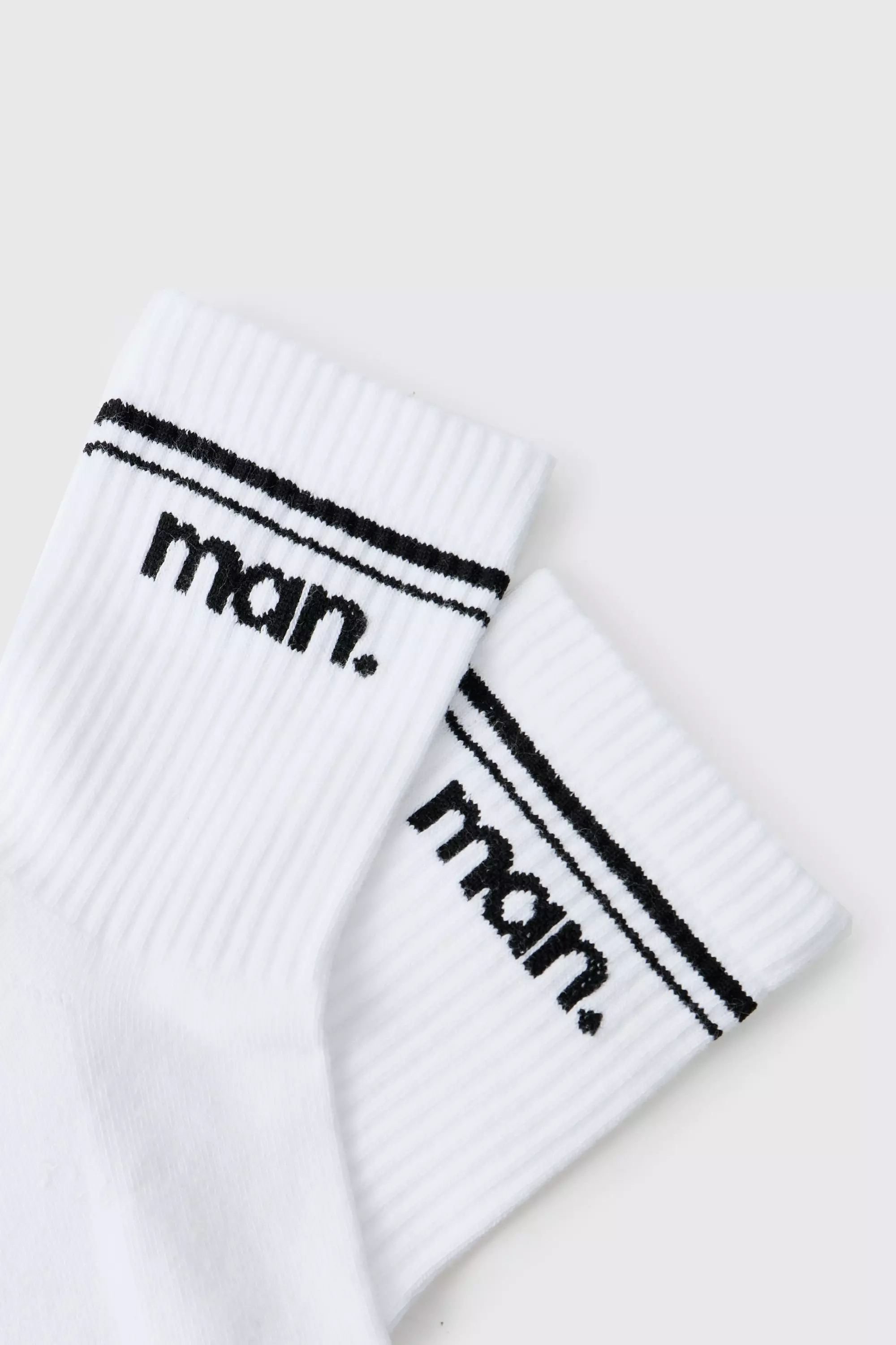 Chaussettes à col ras du cou et rayures - MAN, White autre image