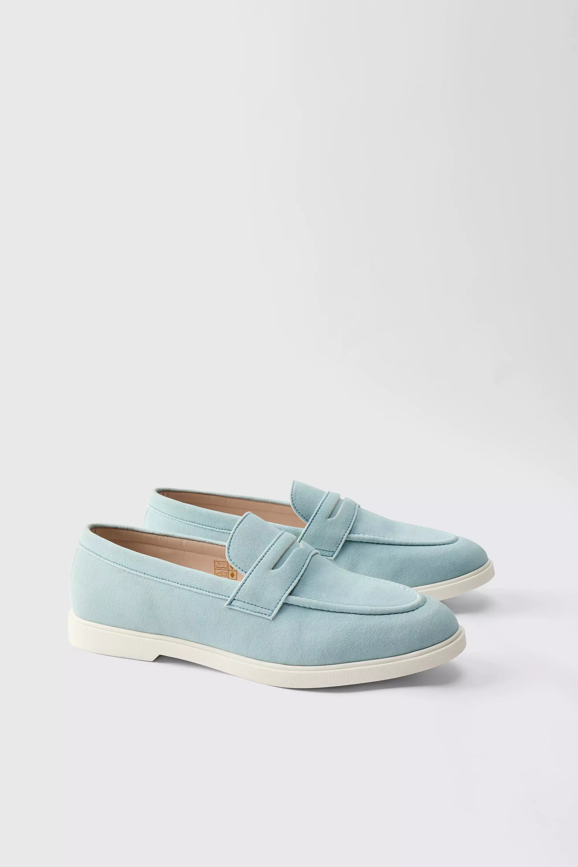 Faux Suede Saddle Loafer Light blue