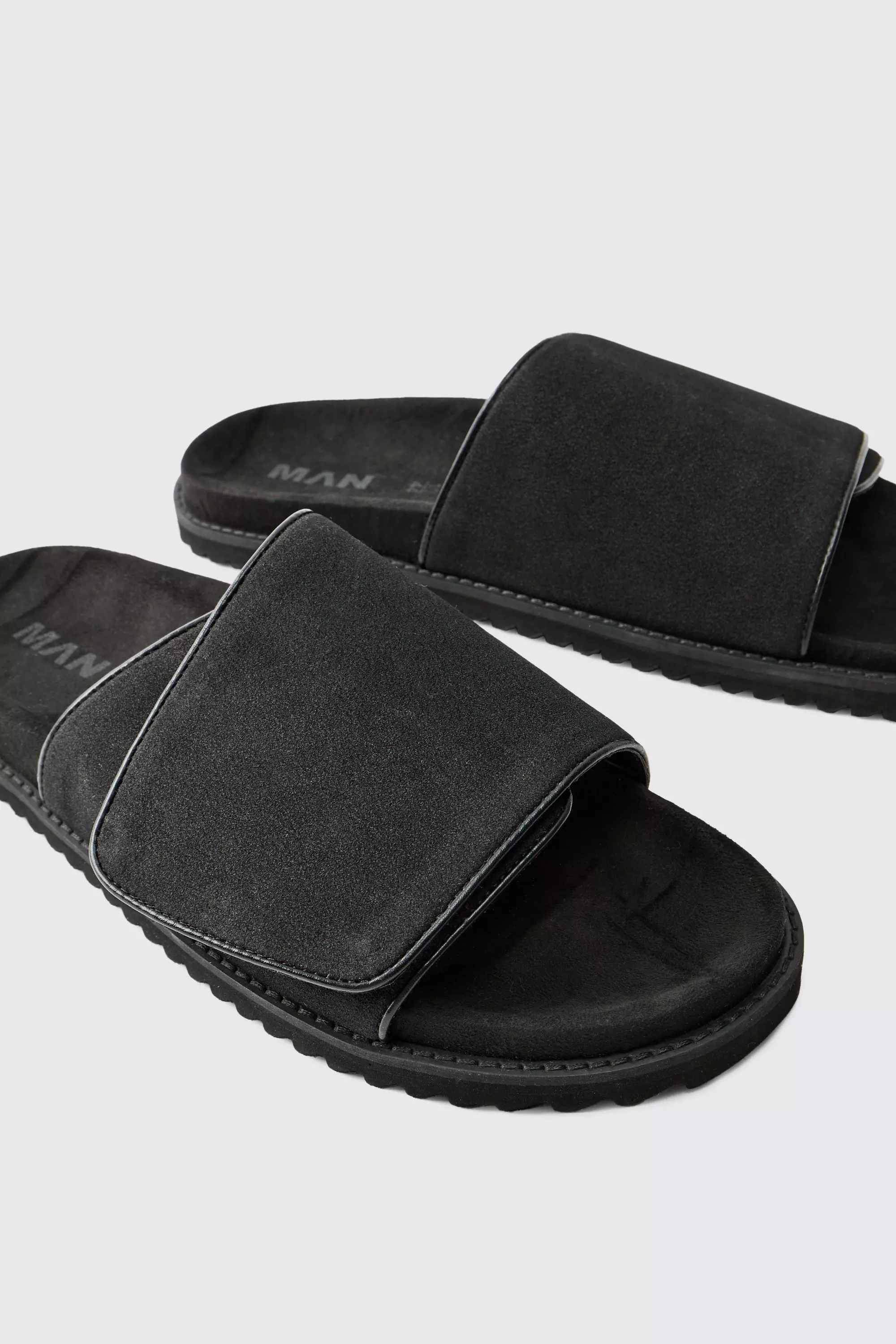 Faux Suede Slider Style Skater Sole Sandal | boohooMAN USA