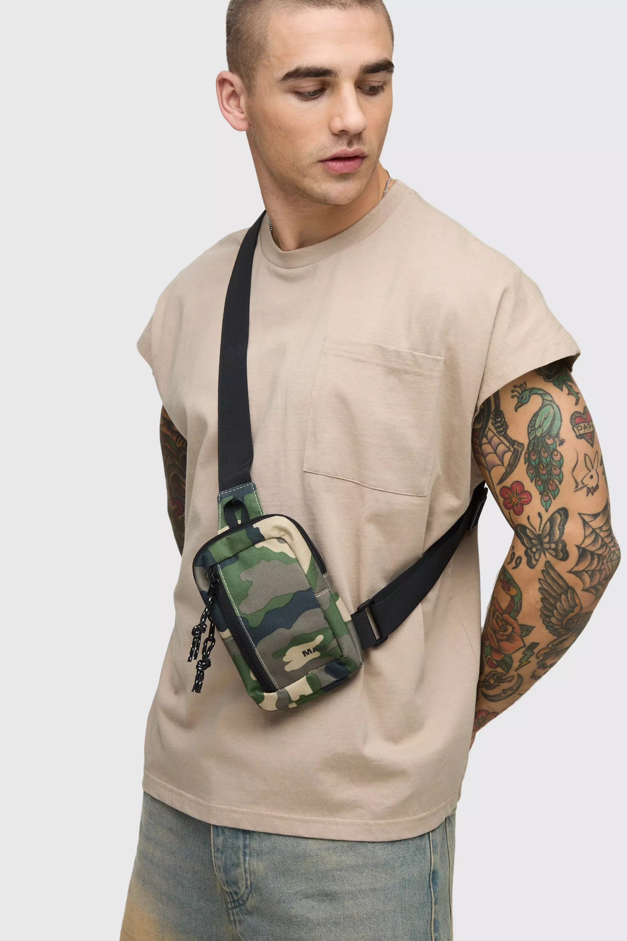Sac à bandoulière à imprimé camouflage - MAN, Camo autre image
