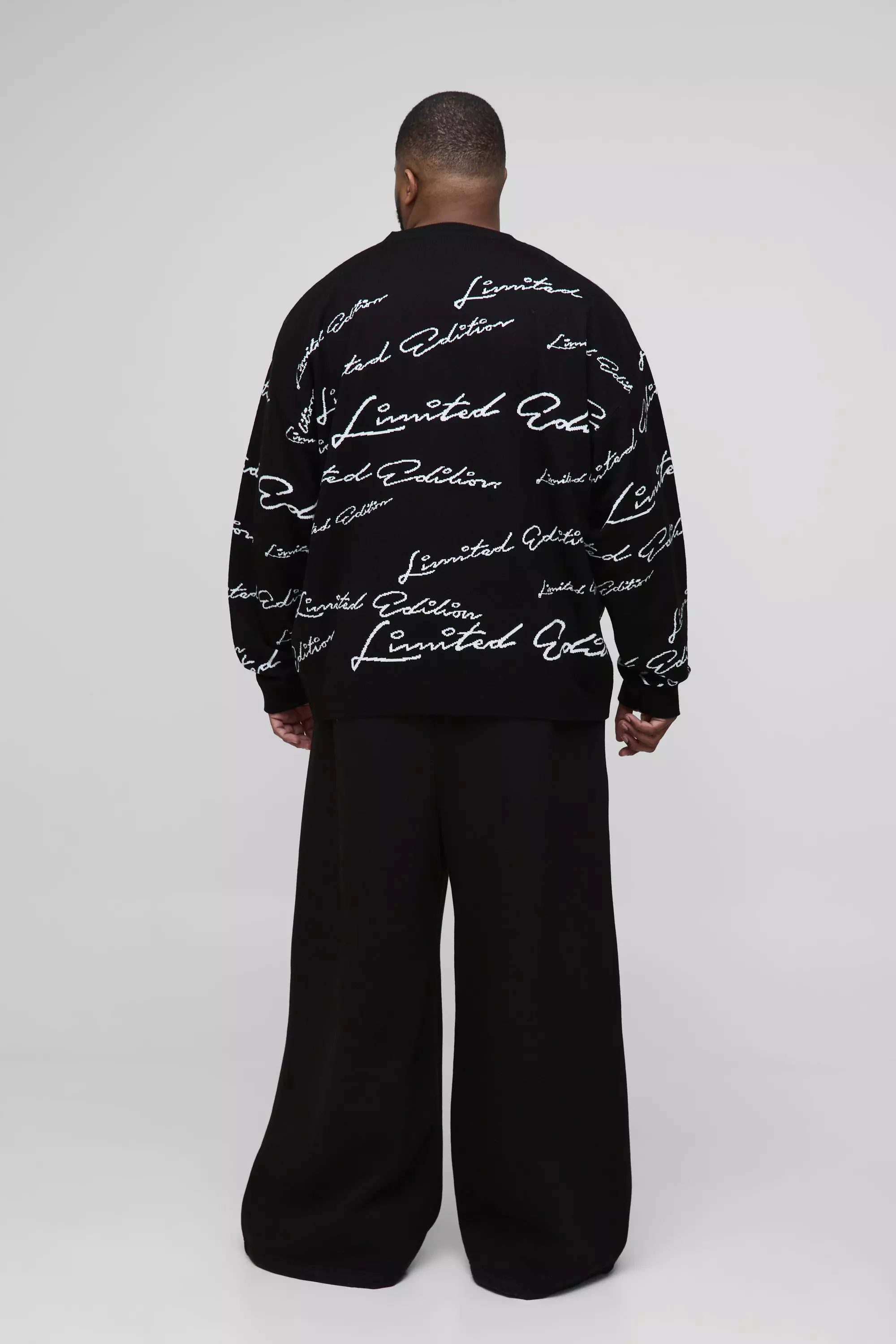 Plus Oversized Limited Edition Knitted Jumper | boohooMAN USA