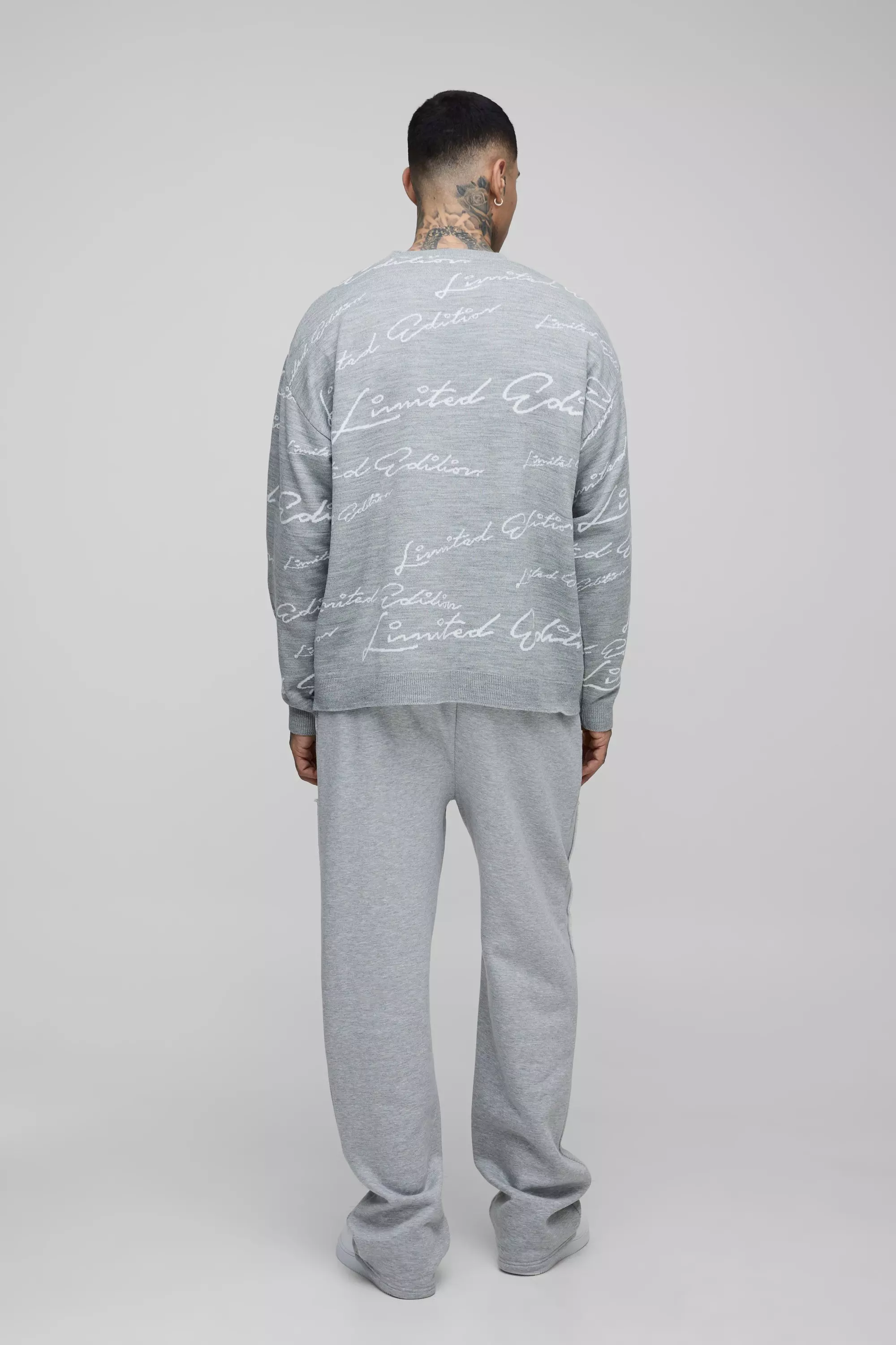 Grey Tall Oversized Limited Edition Knitted Sweater alternative image