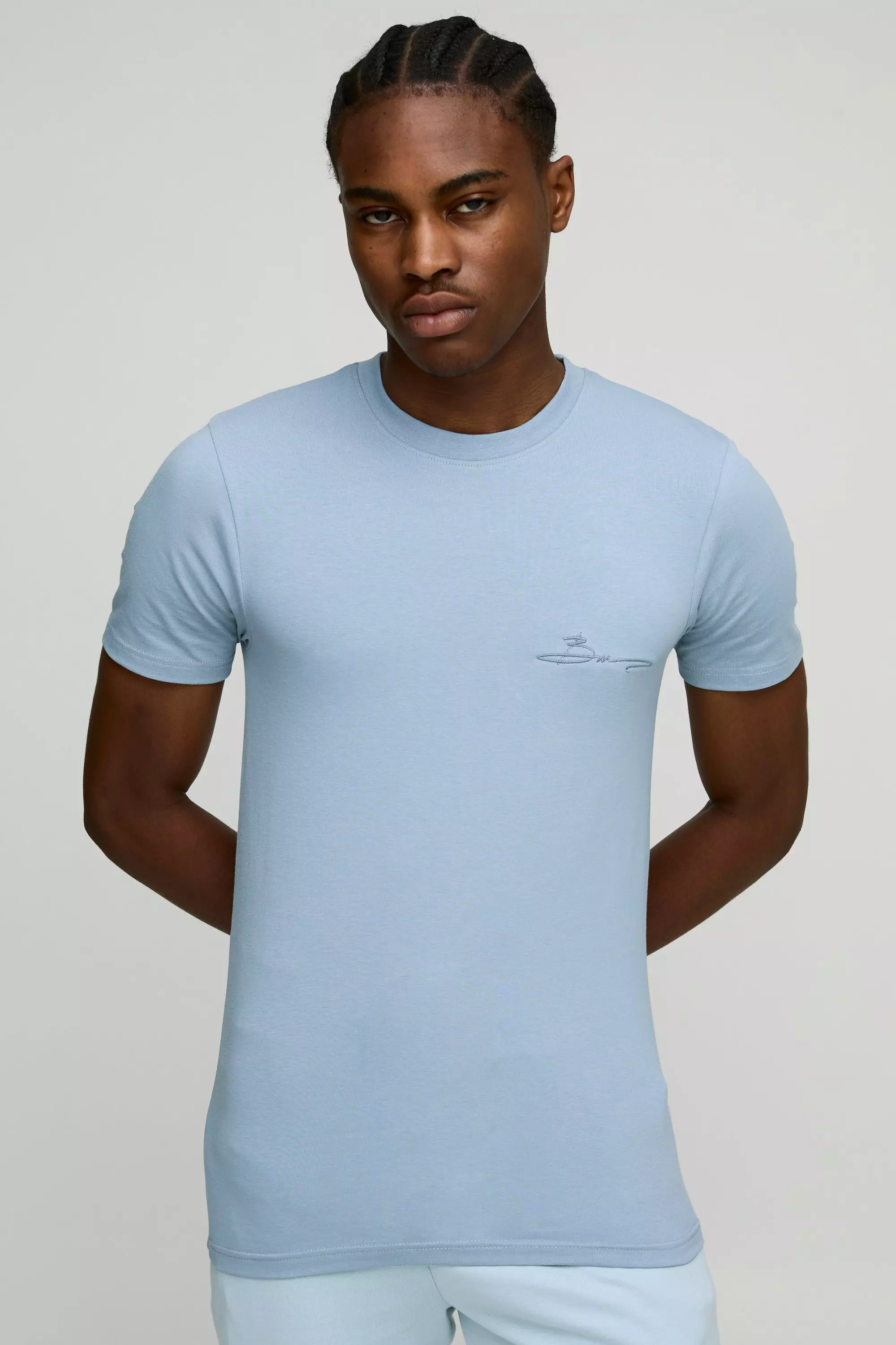 BM Signature Muscle Fit T-shirt Powder blue