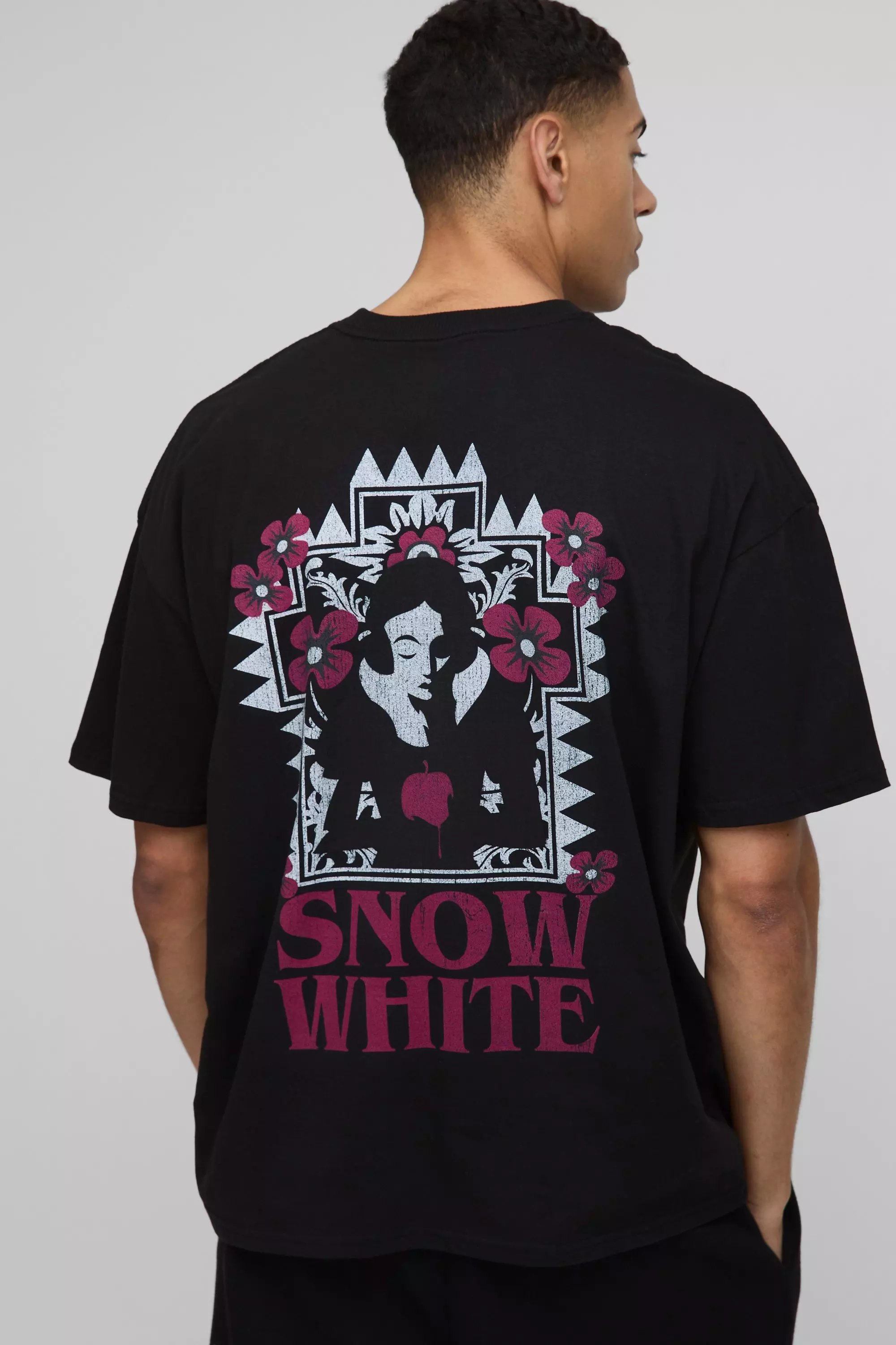 Oversized Disney Snow White License T-Shirt Black