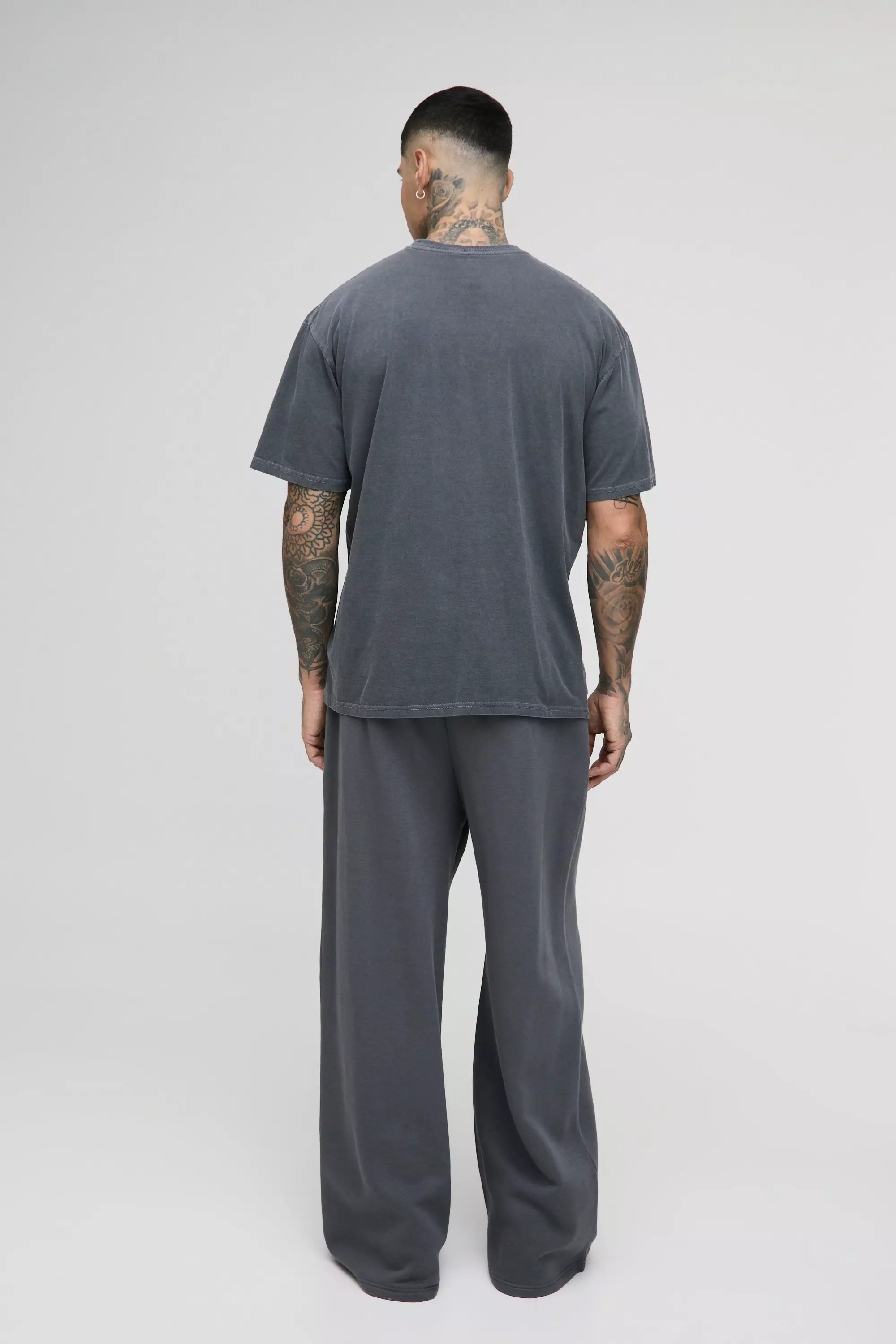 Charcoal Tall Oversized Nirvana License Washed Print T-Shirt alternative image