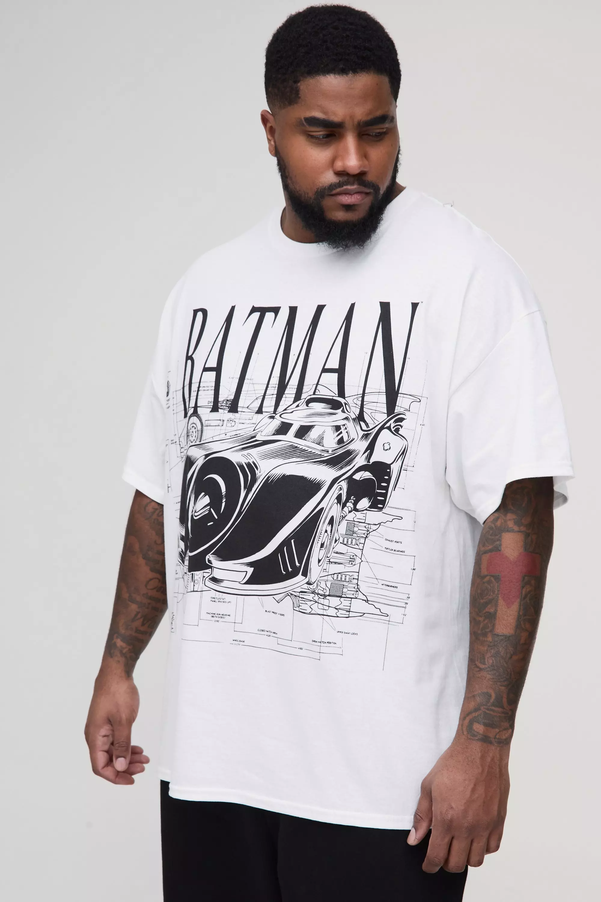 White Plus Gelicenseerd Batman T-Shirt alternatieve afbeelding