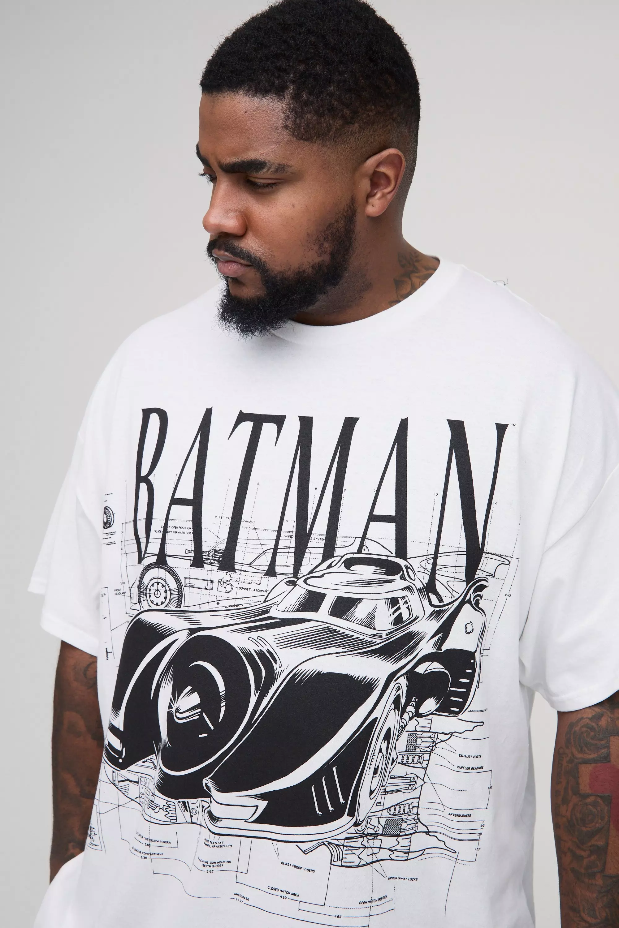 White Plus Gelicenseerd Batman T-Shirt alternatieve afbeelding