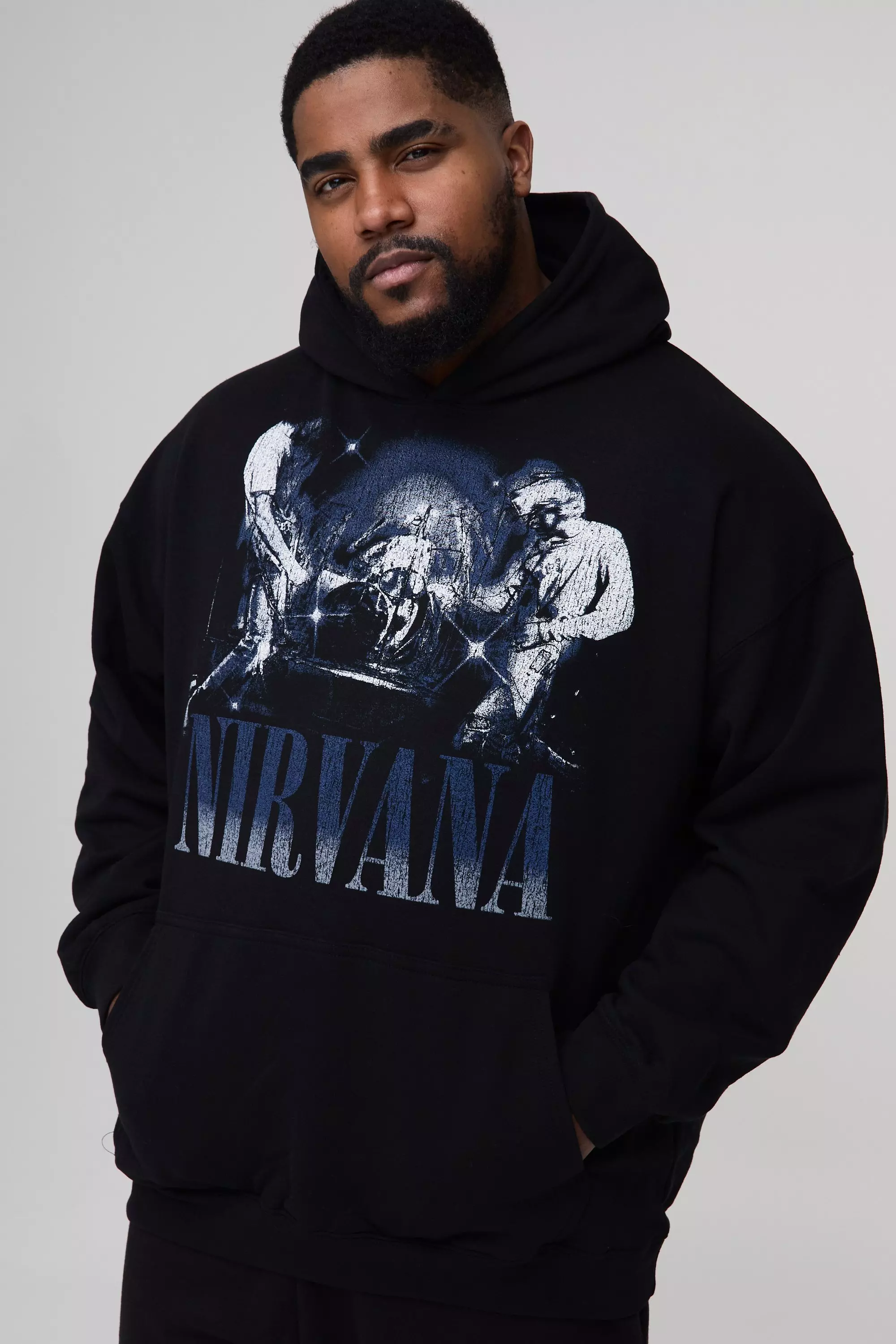 Black Plus Nirvana License Print Regular Fit Hoodie alternative image