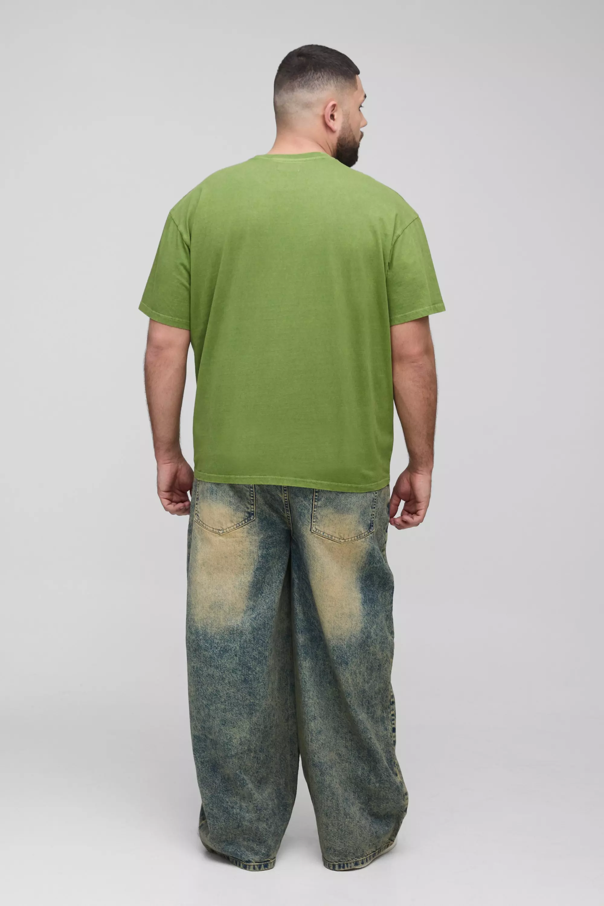 Plus Extreme Tinted Wash Baggy Fit Jeans | boohooMAN USA