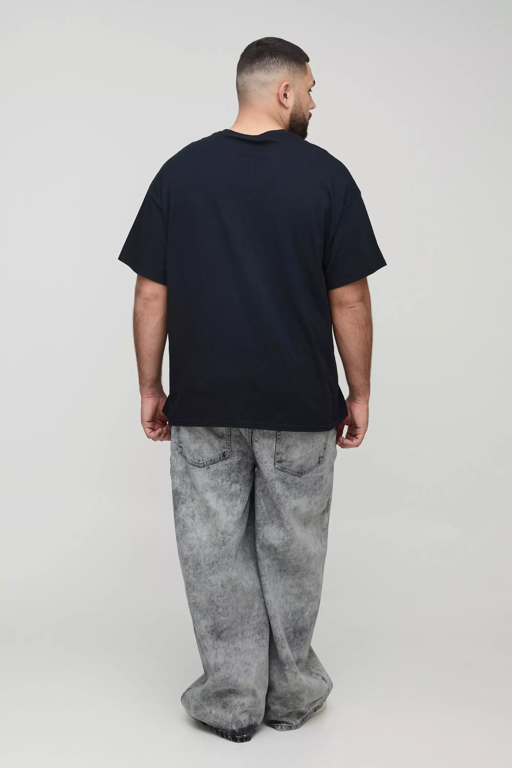 Plus Extreme Washed Baggy Fit Jeans | boohooMAN USA
