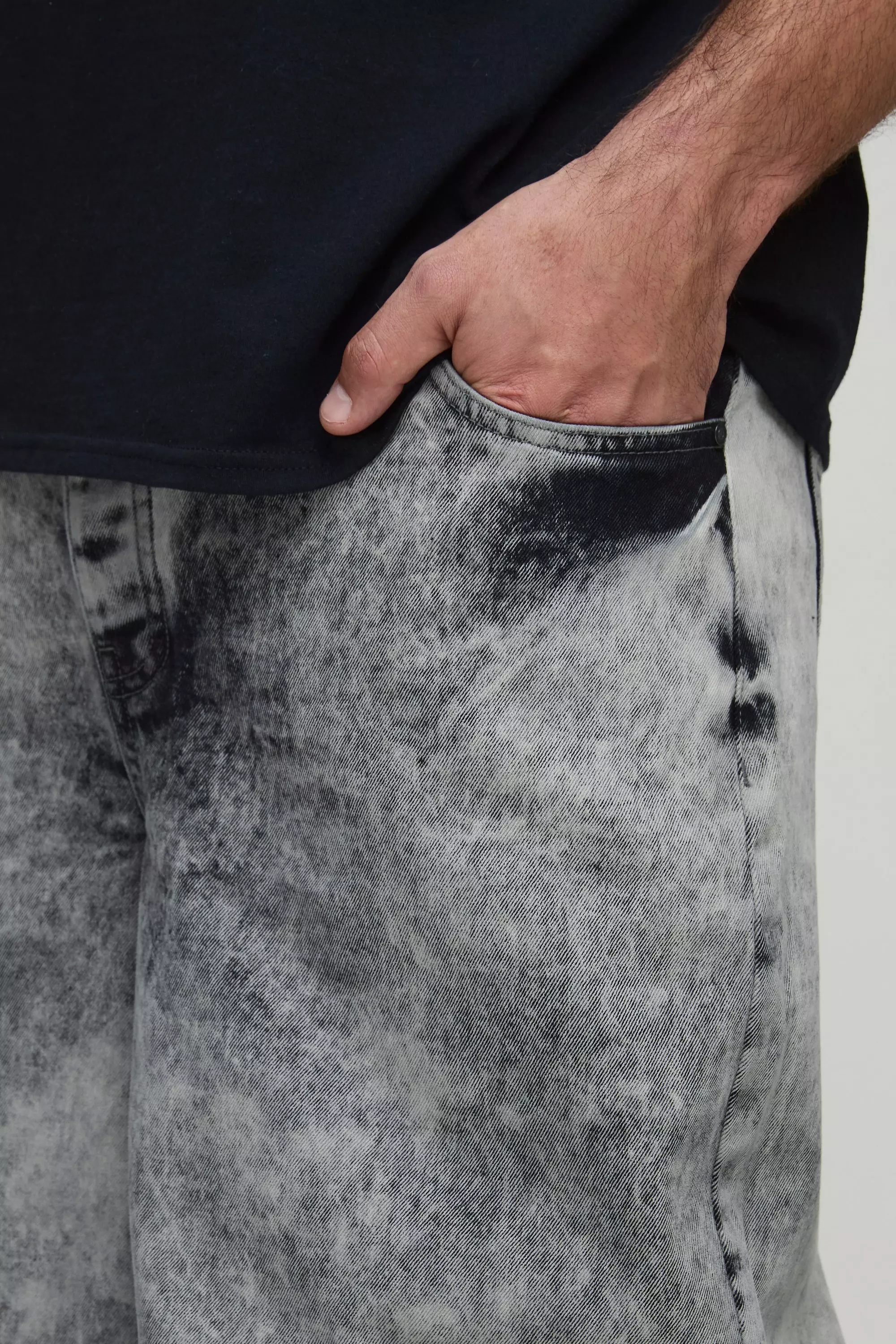 Plus Extreme Washed Baggy Fit Jeans | boohooMAN USA