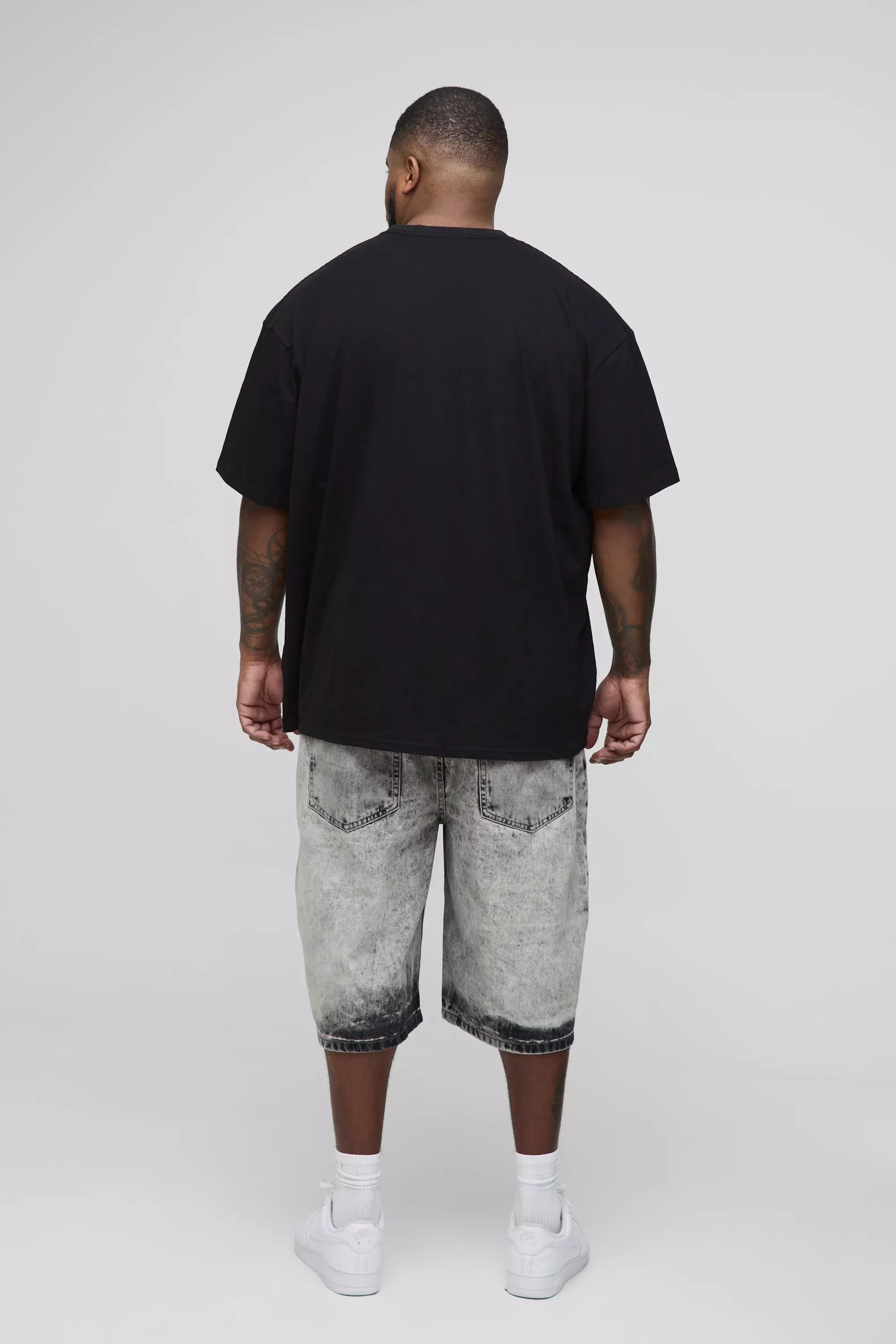 Grey Plus Extreme Washed Baggy Jorts alternative image