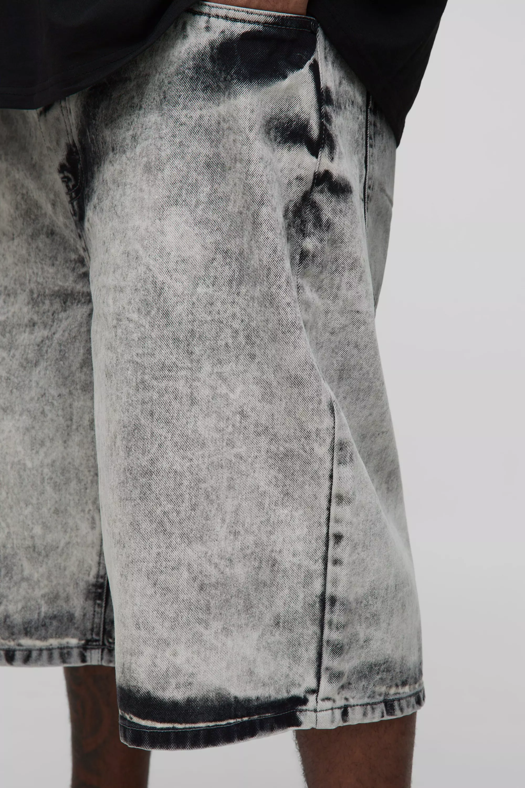 Grey Plus Extreme Washed Baggy Jorts alternative image