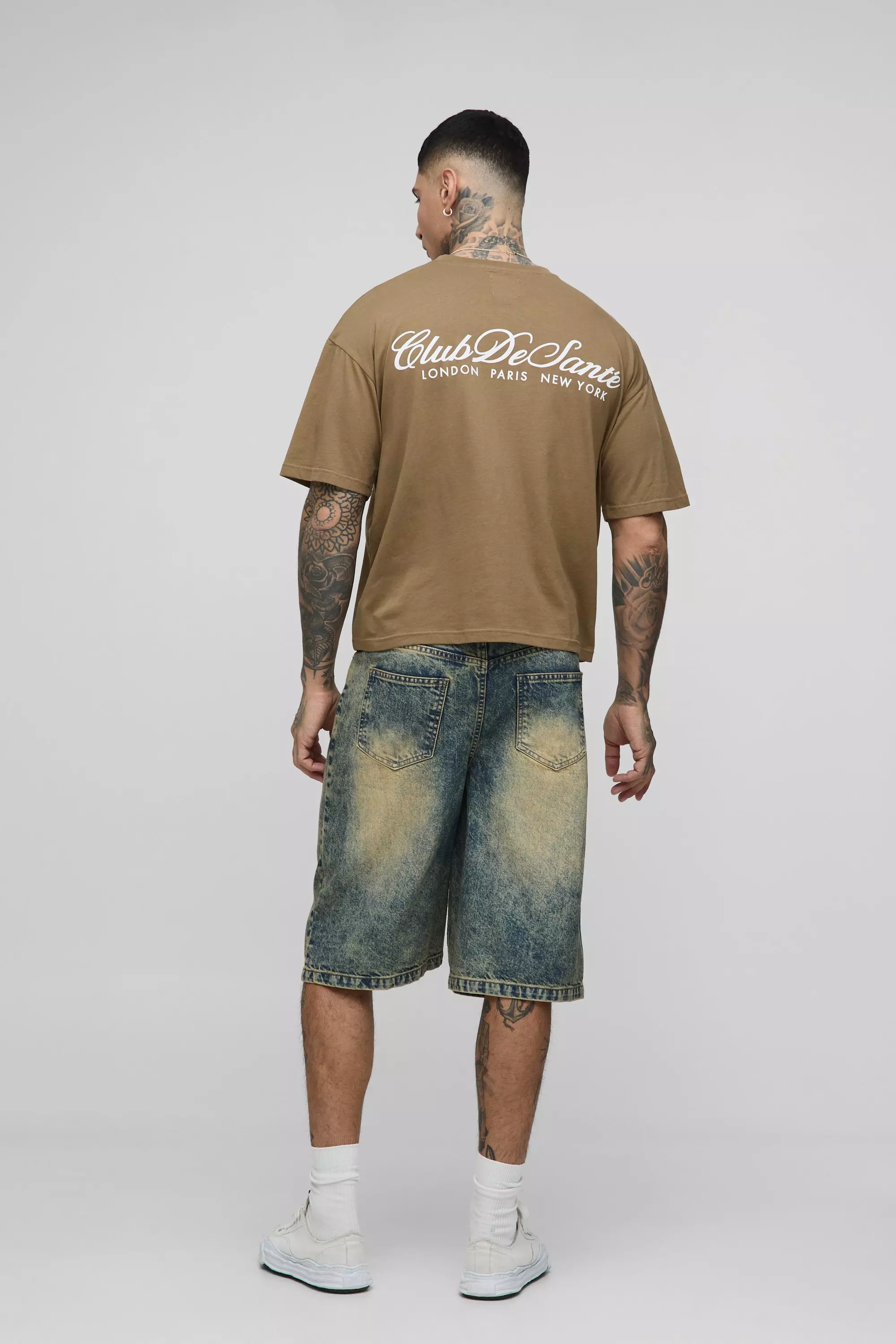 Green Tall Relaxed Fit Extreme Tinted Wash Jorts alternative image