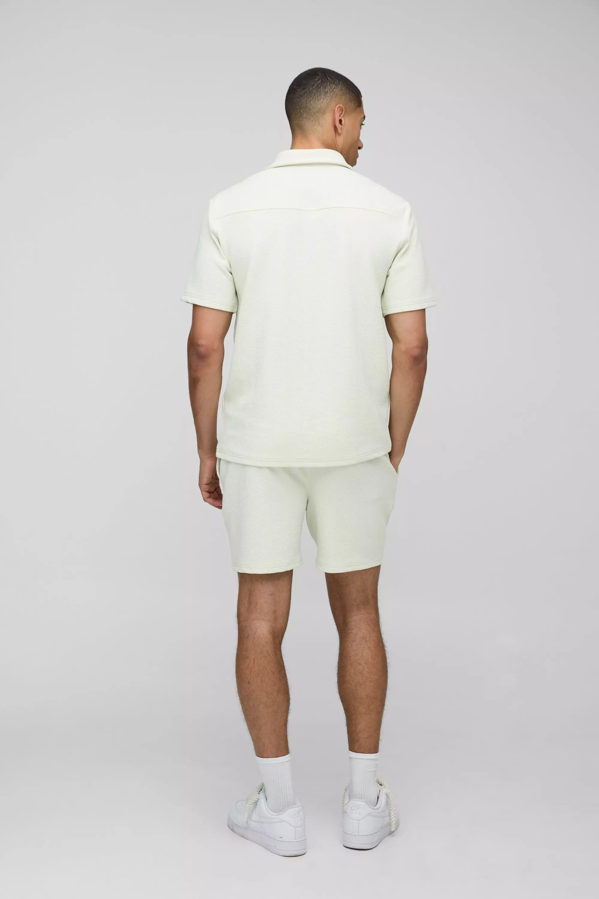 Mint Regular Fit Jersey Herringbone Shirt And Short Set alternative image