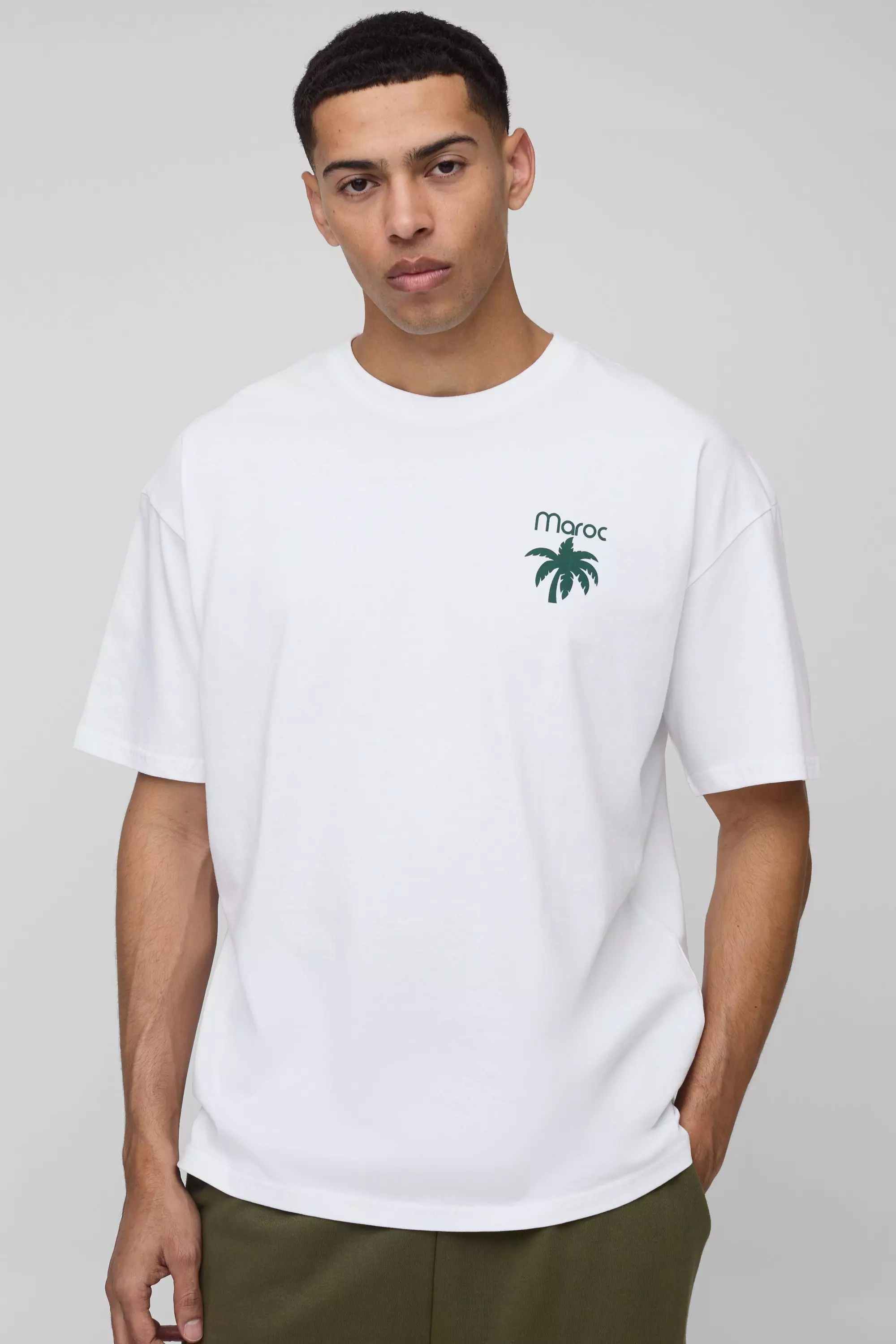 White Oversized Marokko Casablanca T-Shirt alternatieve afbeelding