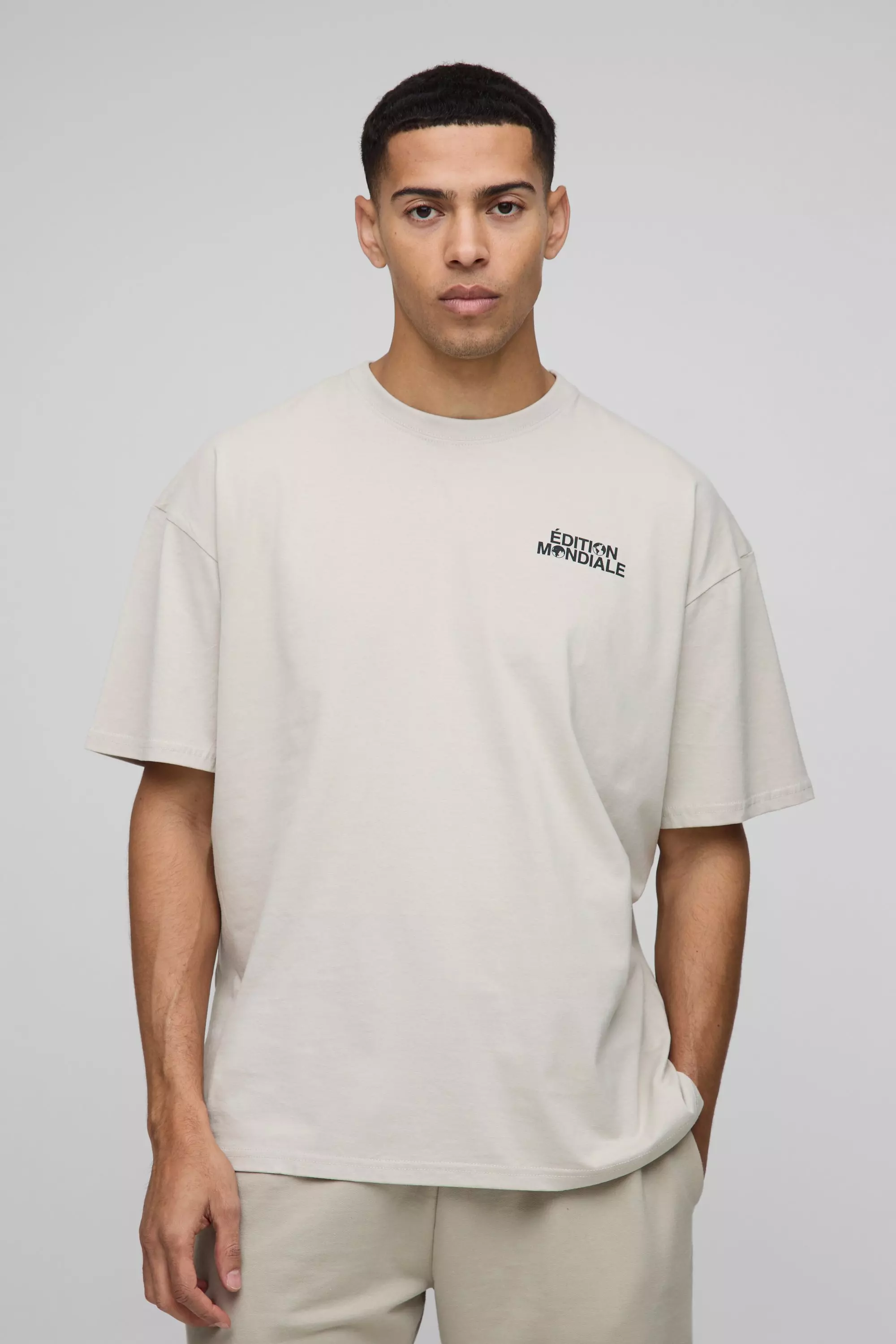 T-Shirt Oversize Edition Mondiale, Stone immagine alternativa