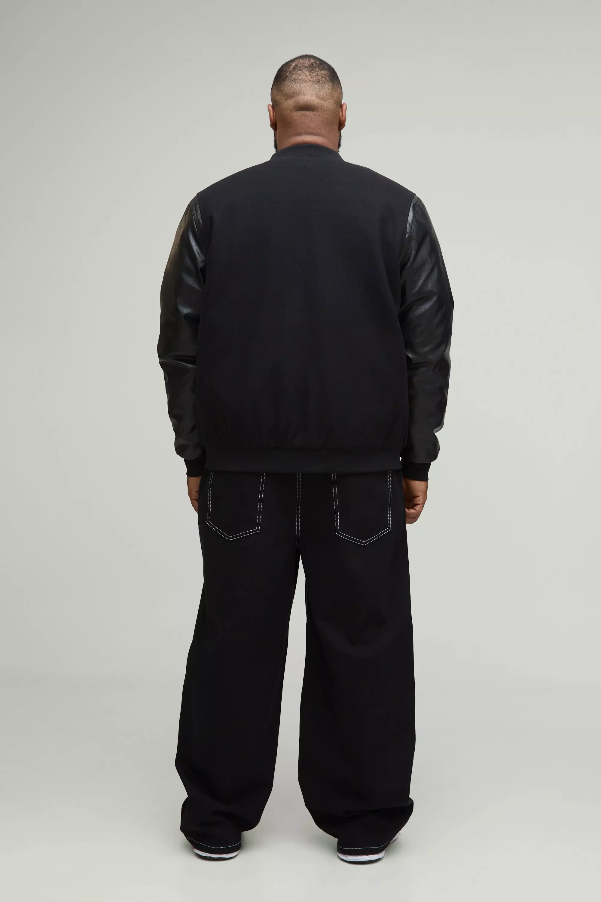 Plus Tonal Limited Edition Regular Fit Melton Bomber Jacket | boohooMAN USA
