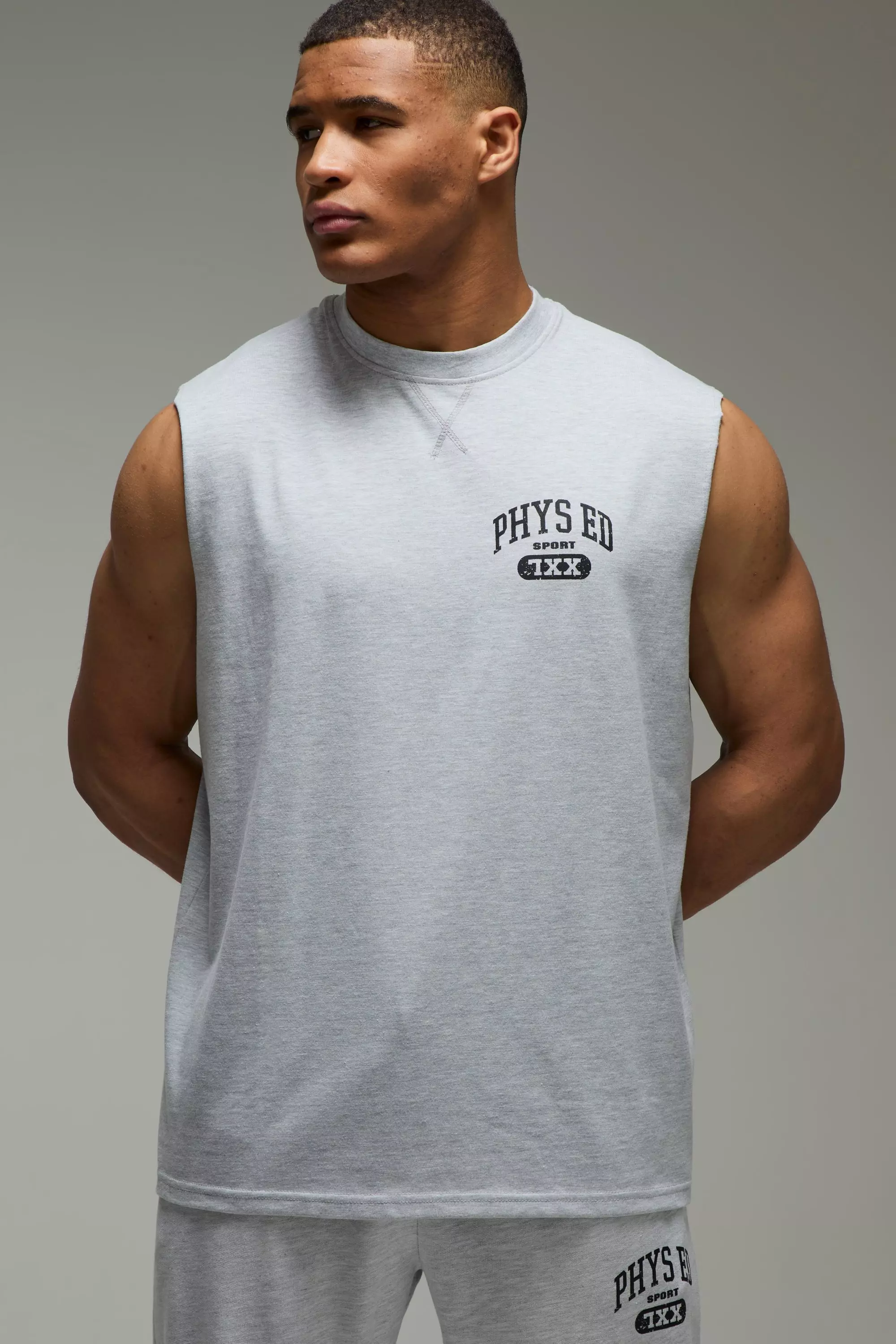 Grey MAN Active Phys Ed Oversized Tank