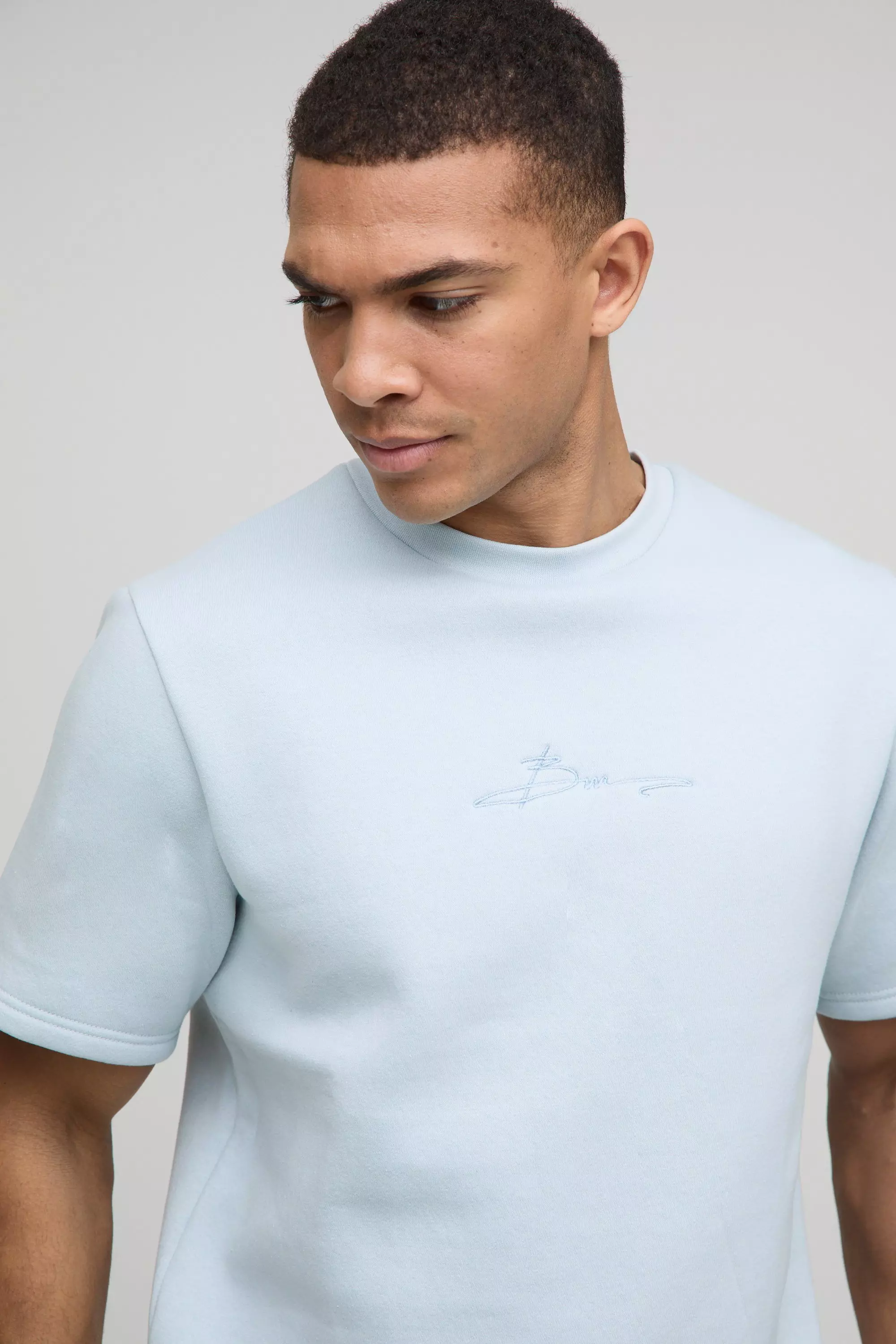 BM Signature T-Shirt und Shorts, Light blue alternatives Bild